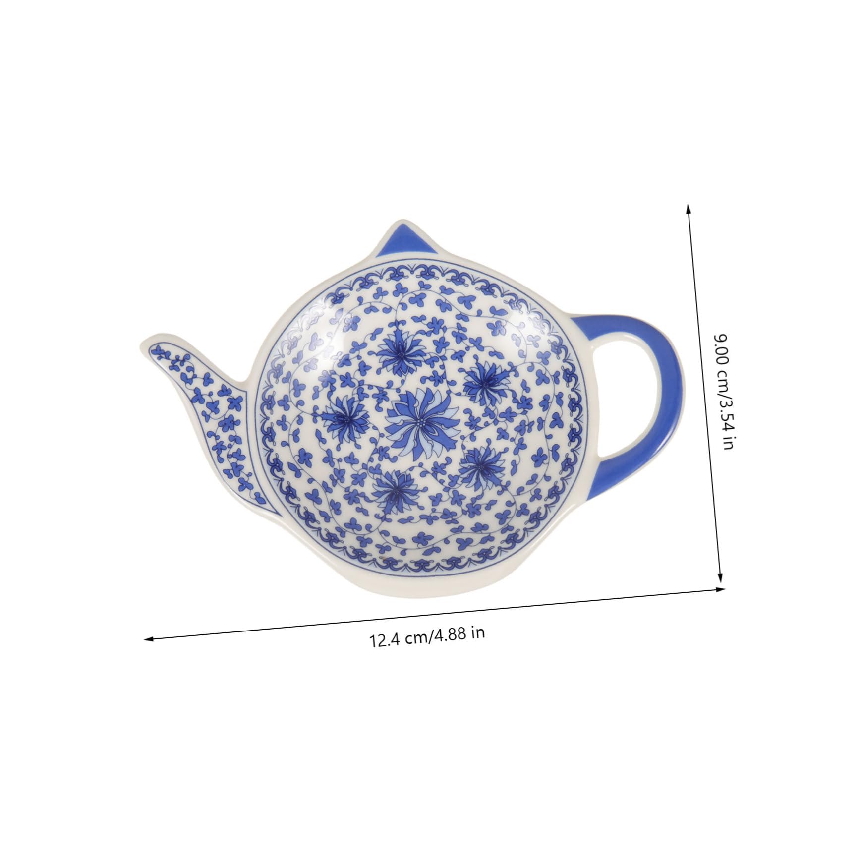 Ciieeo Vintage Teapot Shaped Teabag Dish Decorative Ceramic Holder for Tea Time