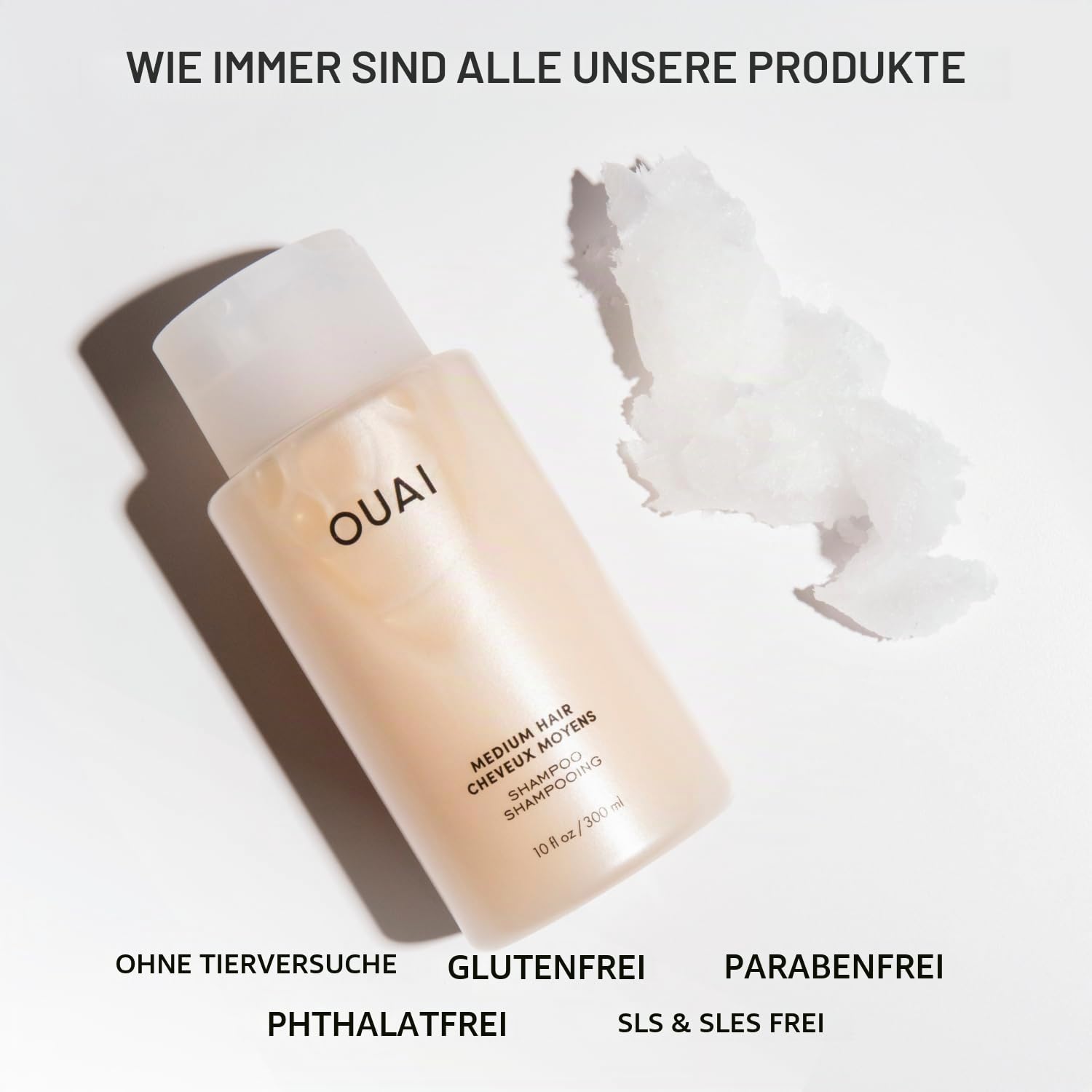 OUAI Mittelgroßes Shampoo-Nachfüllpack – feuchtigkeitsspendendes Shampoo mit Kokosöl, Babassu, Kumquat-Extrakt und Keratin – stärkt, nährt und verleiht Glanz – Parabene, Phthalat- und sulfatfreie