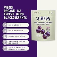 Vista 4 de ViBERi Grosellas negras orgánicas liofilizadas enteras 120g4.23oz Fruta entera 100% natural sin aditivos cultivados en Nueva Zelanda