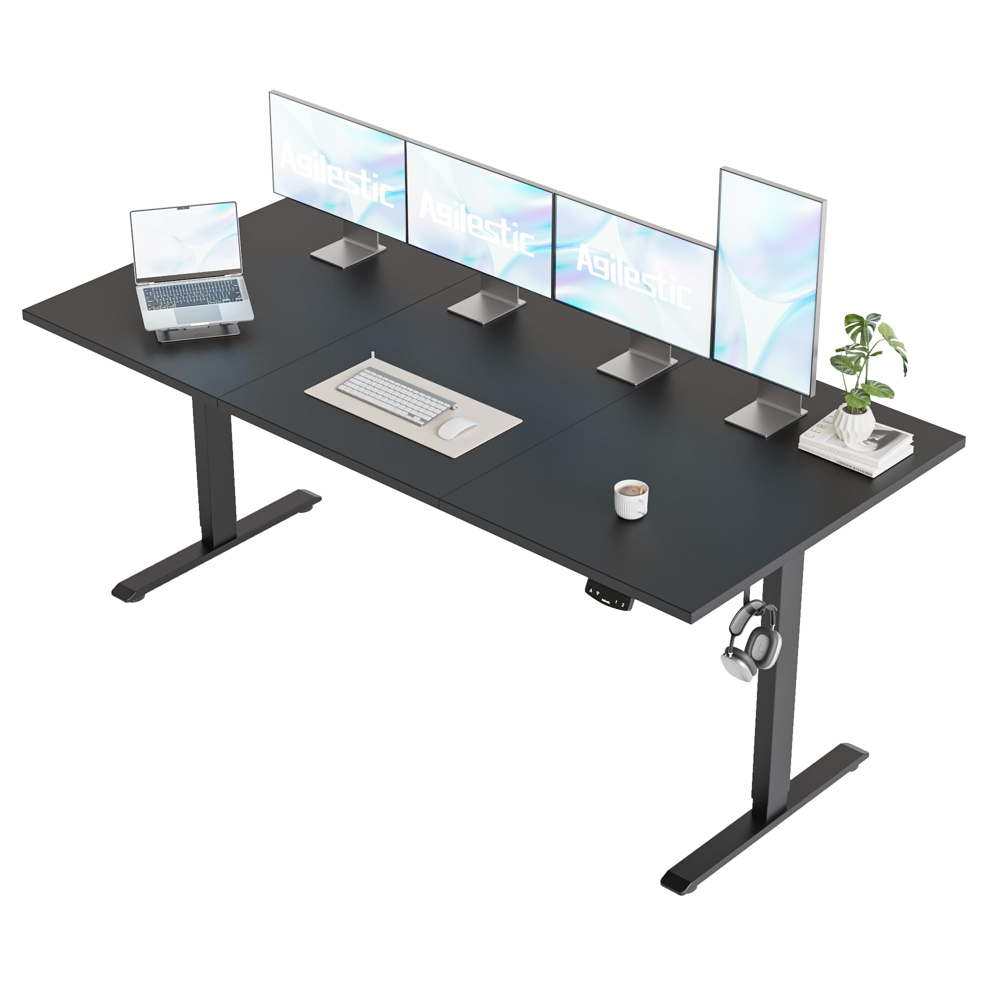 Agilestic 71 * 32 Inch Height Adjustable Electric Standing Desk, Black