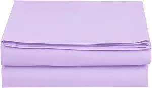 Luxury Flat Sheet on Amazon Elegant Comfort Wrinkle-Free 1500 Premier Hotel Quality 1-Piece Flat Sheet, King Size, Lilac
