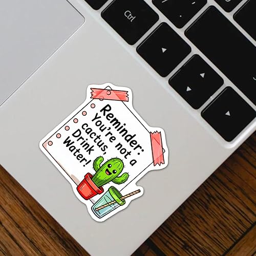 Miniatura 5 de (3 piezas) Recordatorio de que no eres un cactus para beber agua, divertida hidratación, cita motivacional, calcomanías de vinilo para laptop, vaso