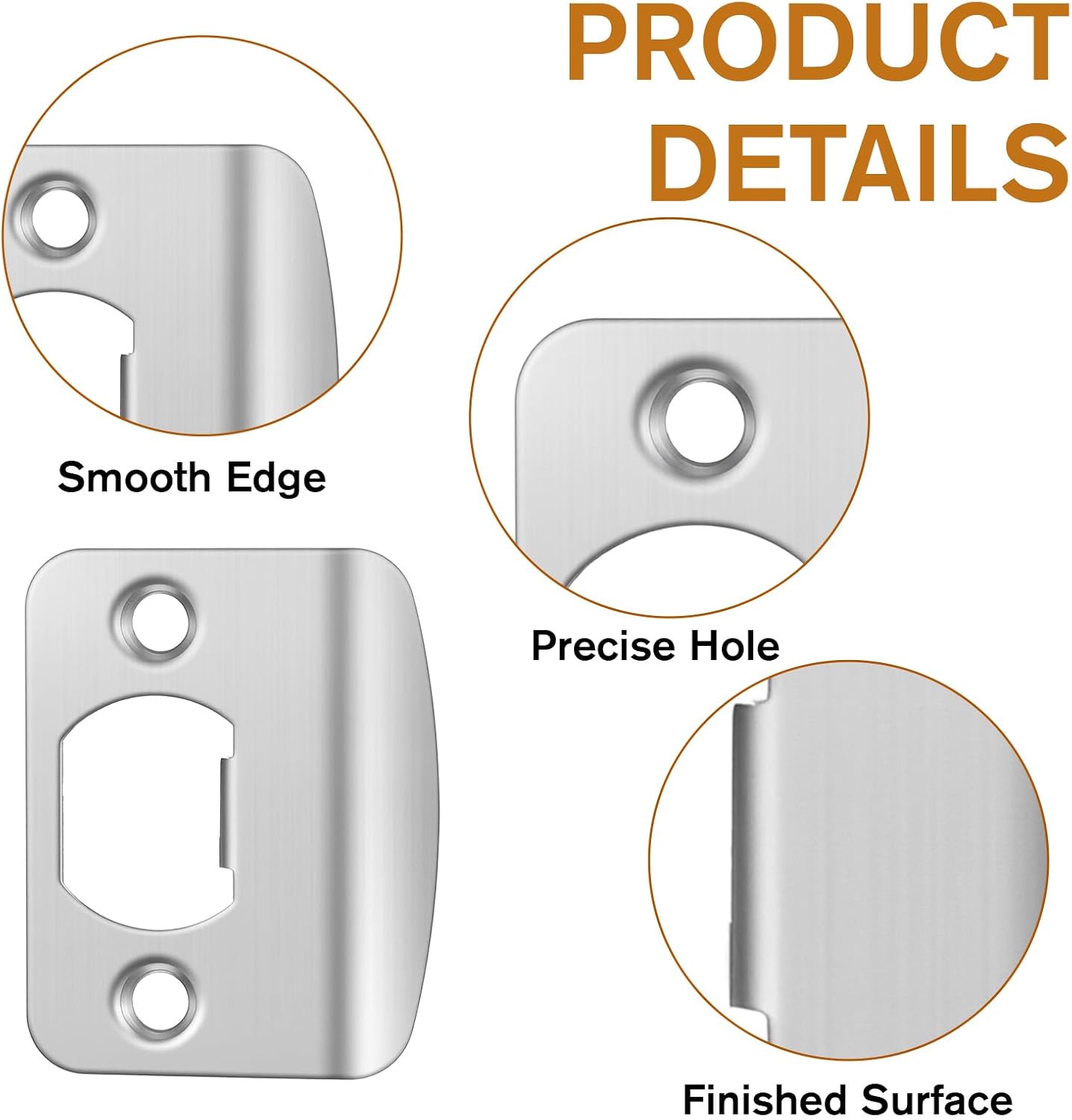 Door Strike Plate, Standard Strike Plate with Spacer Shim, Stainless Steel Door Jamb Repair Kit, Door Latch Restorer, Universal Security Striker to Fix Door Won’t Latch in