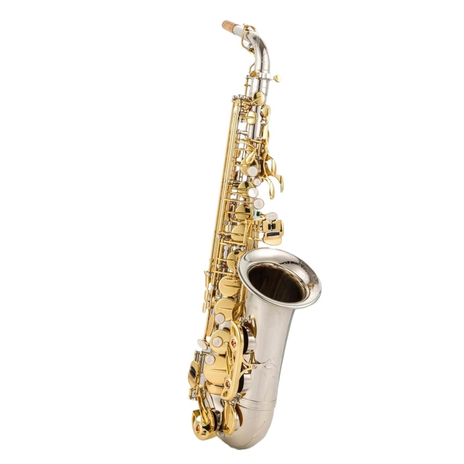 Saksofon Saksofon Altowy Eb Tone Posrebrzany Złoty Klucz Saksofon Profesjonalny Instrument Muzyczny Z Ustnikiem W Obudowie (Color : High-end bag)
