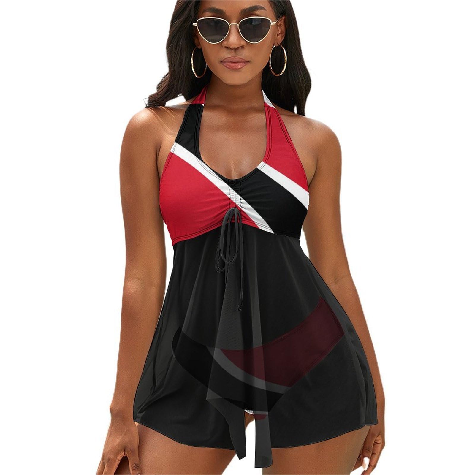 MHYRAC Bathing Suit, Trinidad and Tobago Flag Swimsuit, Tankini Set Halter Swimwear 2 Pieces