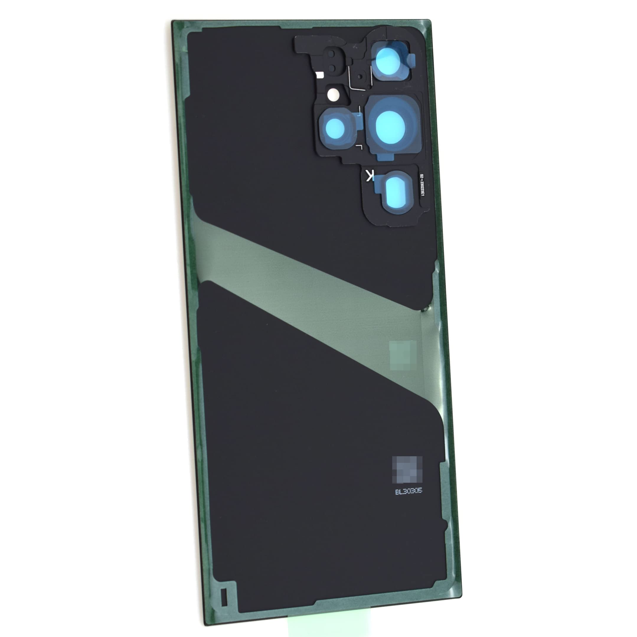 Black Acrylic Glass Back Panel Cover Replacement for Samsung Galaxy S23 Ultra SM-S918B SM-S918U with Rear Camera's Frame and Glass Cover Pre Cut Adhesive and Installation Instruction Tool Kit