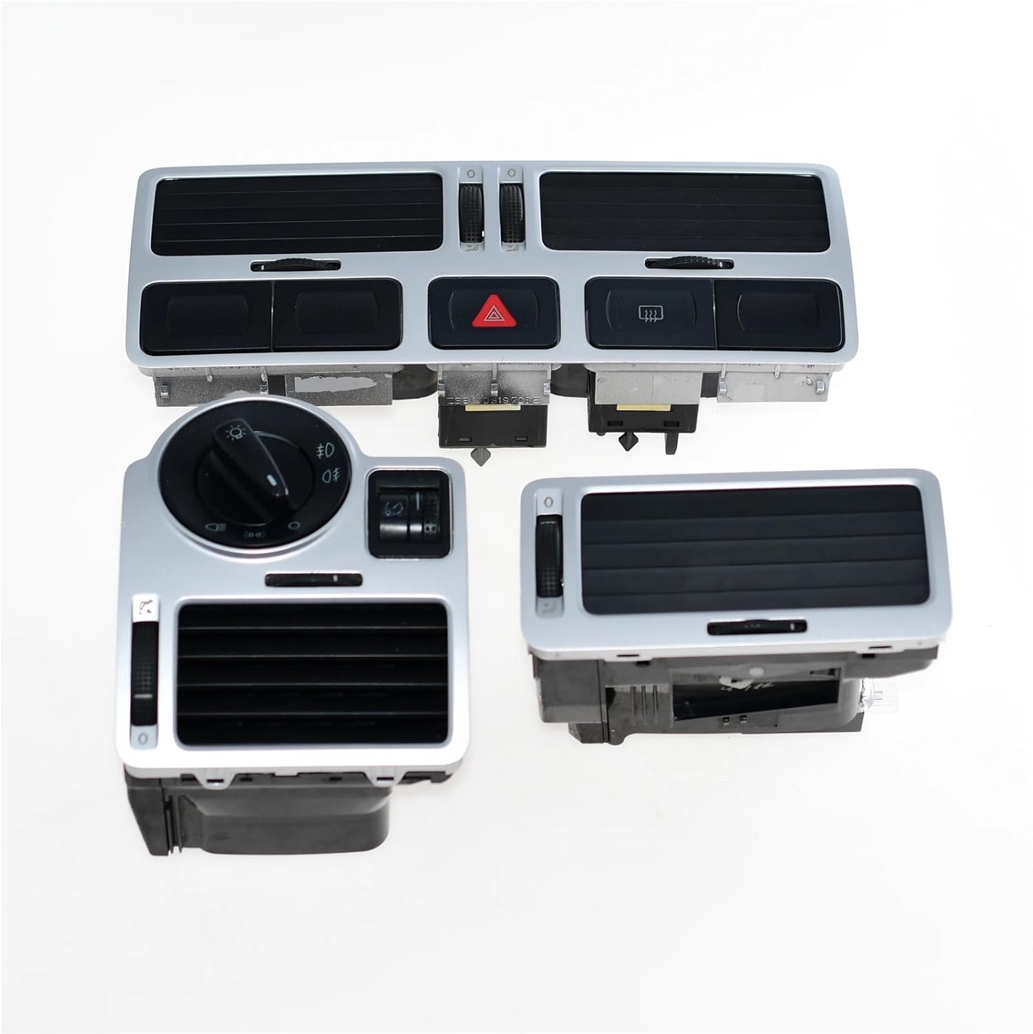 1 Set Silver Air Outlet Left Right and Center Outlet Suitable Compatible with VW Golf MK4 1J1819703E 1J1819704E 1J0819728E