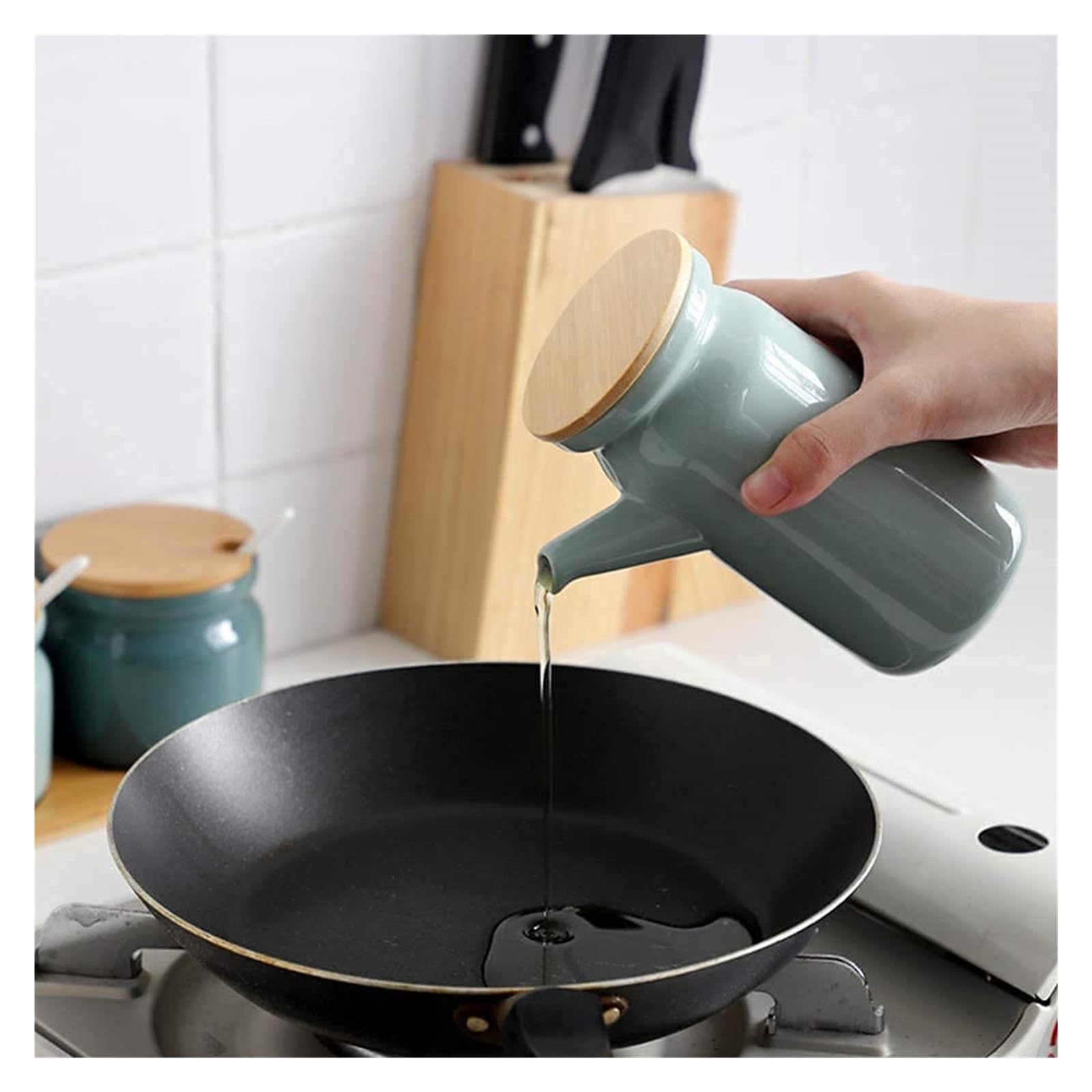 Set dispenser per olio e aceto, in ceramica, eleganti bottiglie per salsa di soia, wasabi, succo di sushi, contenitori perfetti per condimenti da cucina e sala da pranzo