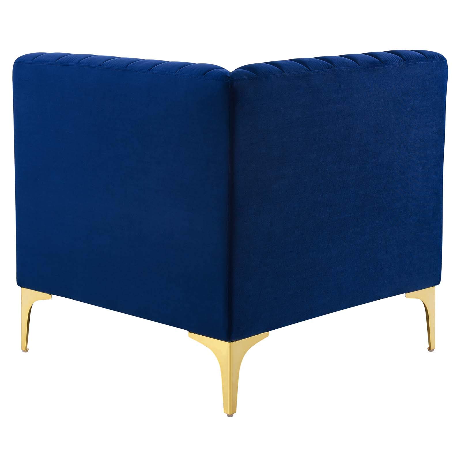 Triumph Channel - Silla esquinera para sofá seccional de terciopelo copetudo, color azul marino, 31.5 x 31.5 x 30.5 pulgadas 3