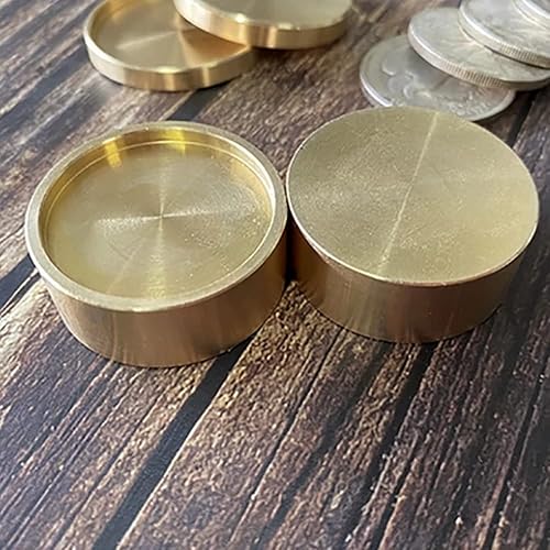 Miniatura 3 de ZQION Latón Okito & Boston Caja Set Truco de Magia Monedas Tamaño Medio Dólar Trucos Magos Accesorios Mago Apariencia/Desaparición de Magia