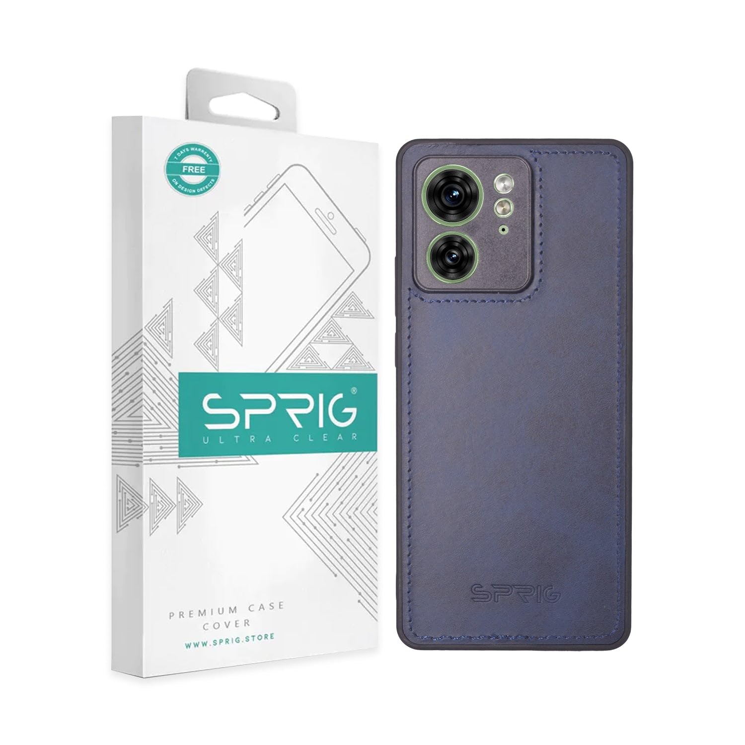 SPRIG Compatible with Motorola Edge 40 Phone Matte Leather Premium Back Cover Drop Tested Shock Proof Mobile Case for Men, Women, Boys and Girls with Camera Protection (Blue) (B0D2RTHXB8) Amazon Price History, Amazon Price Tracker