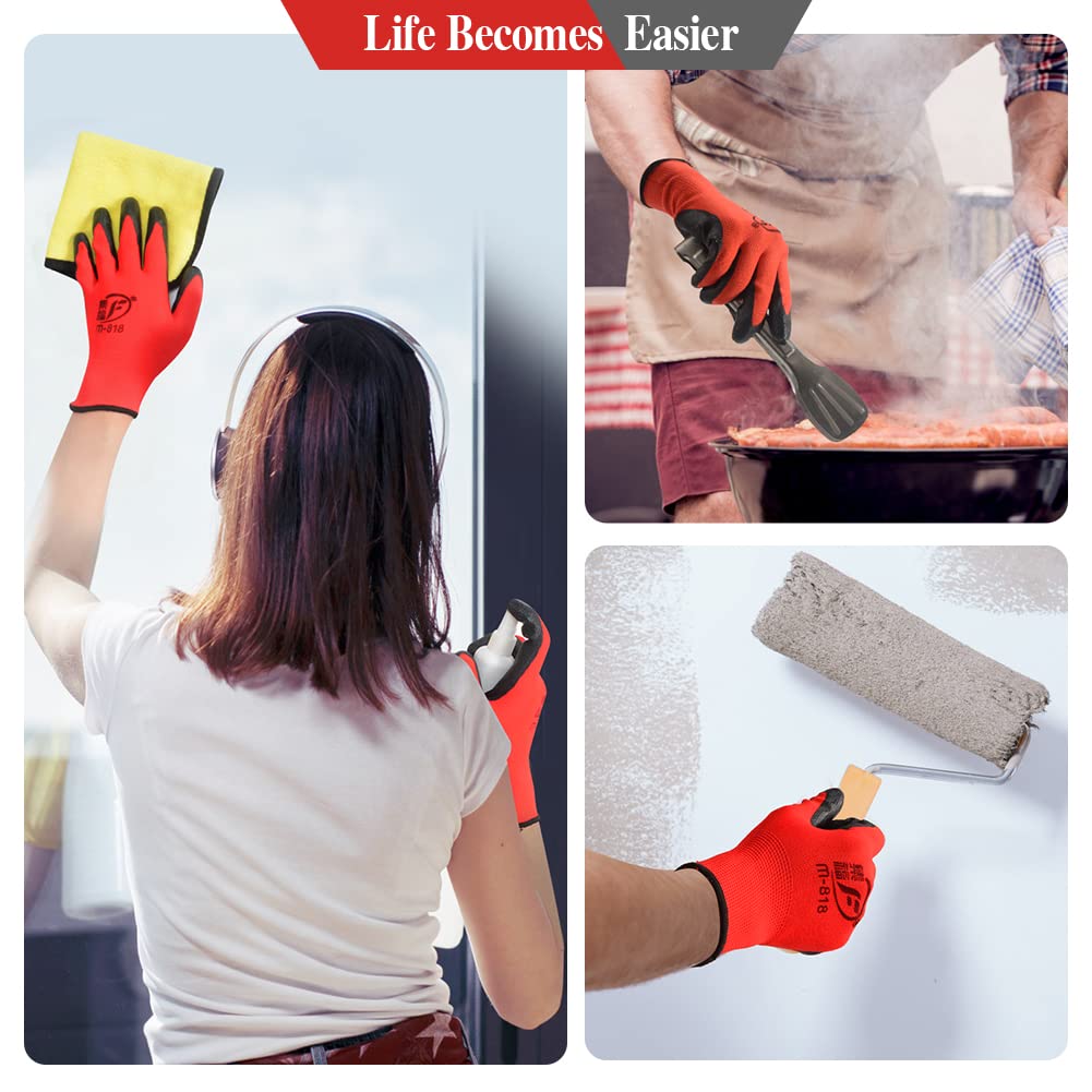 YOUKE OLA 90 pares de guantes de jardinería para hombres y mujeres, guantes de jardinería de goma transpirables, guantes de trabajo para jardinería, construcción
