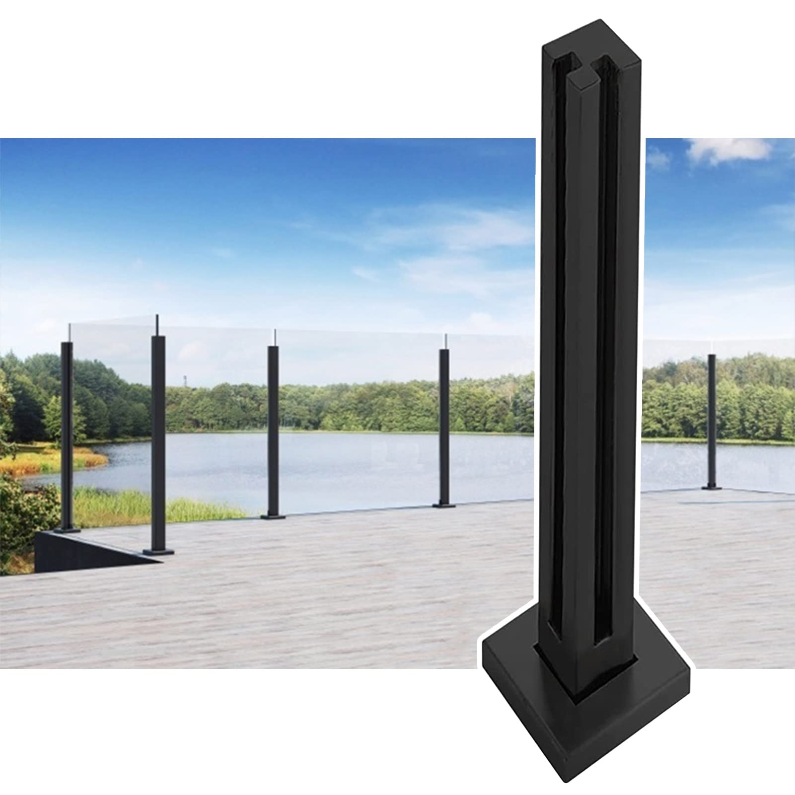 Support de garde-corps d'angle réglable 85-110 cm en métal