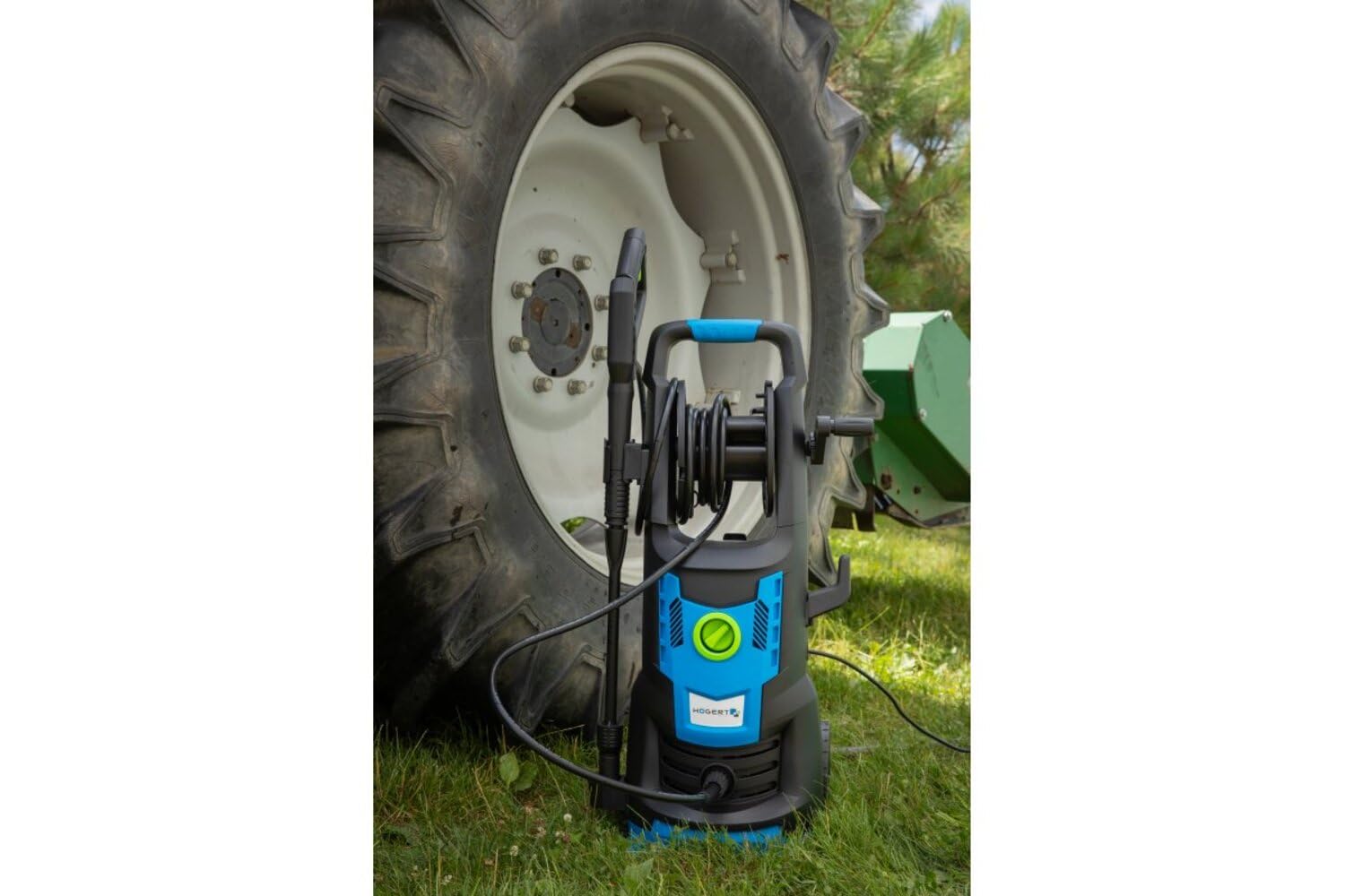Högert Technik, Myjka wysokociśnieniowa – 2400 W, 180 bar, przepływ: maks. 450 l/h, wąż i pistolet wysokociśnieniowy, filtr wody, przyłącze węża ogrodowego 1/2"