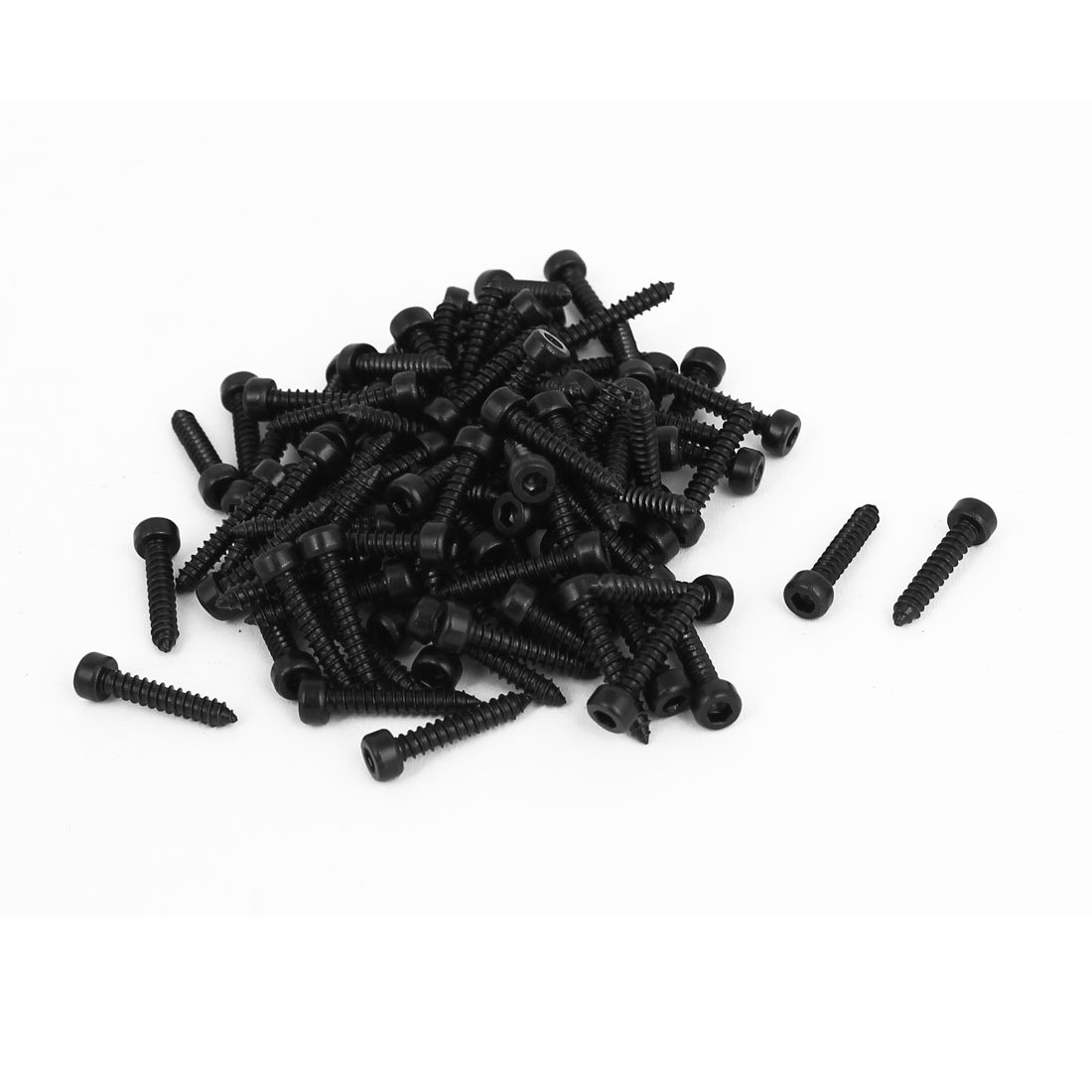 Sourcingmap 2.6mm x 14mm Threaded Carbon Steel Hex Head Self Tapping Screws 100pcs