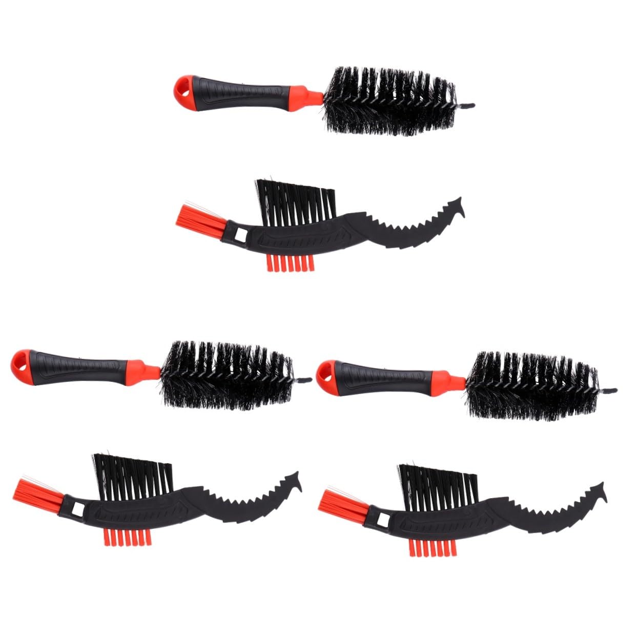 Hemobllo 3 Set Set Spazzole Per Pneumatici Spazzola Catena Bici Detergente Per Catene Di Biciclette Kit Per La Pulizia Della Catena Della Bicicletta Nylon Rosso 2 Pezzi*3