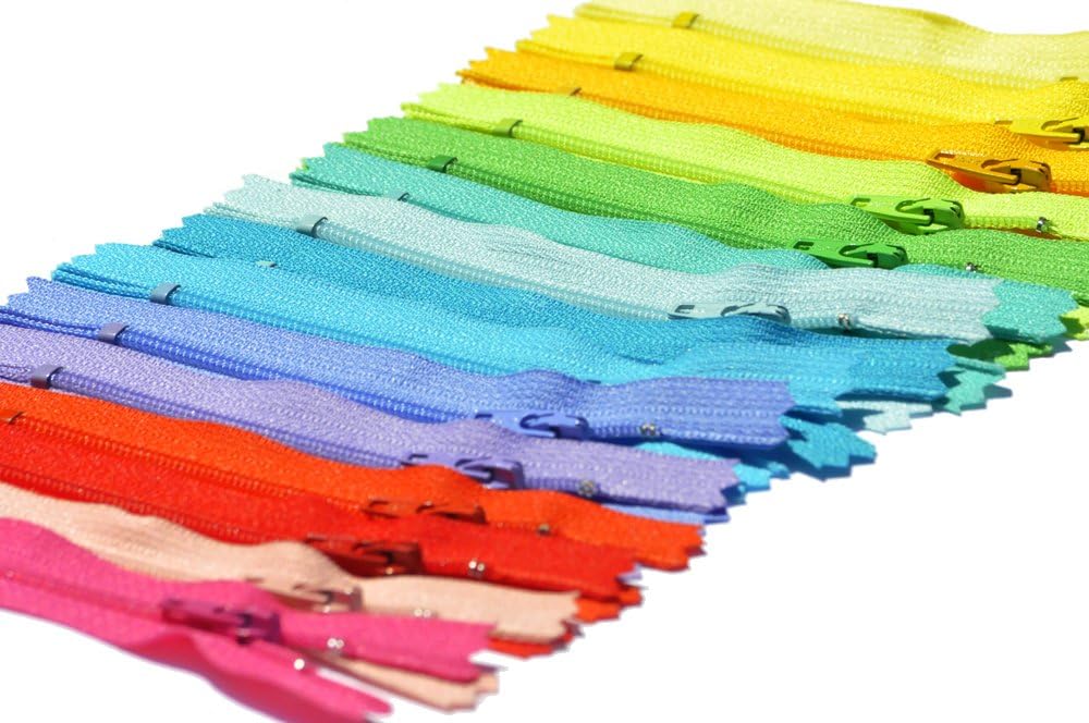 YKK® 4 Nylon Coil YKK #3 Skirt & Dress Zippers ~ Assortment of Colors (15 Zippers)