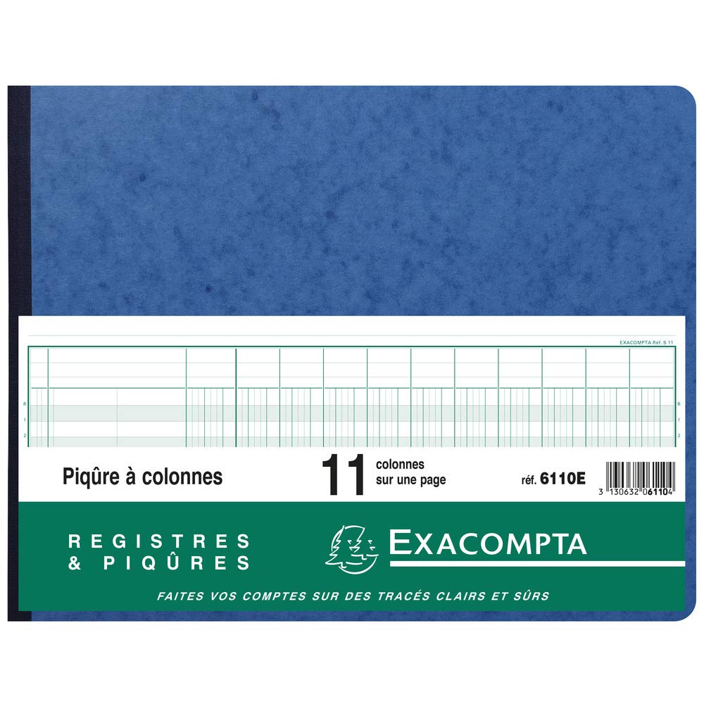 Exacompta 6110E Piqure 25/32 11 Colonnes 80 Pages