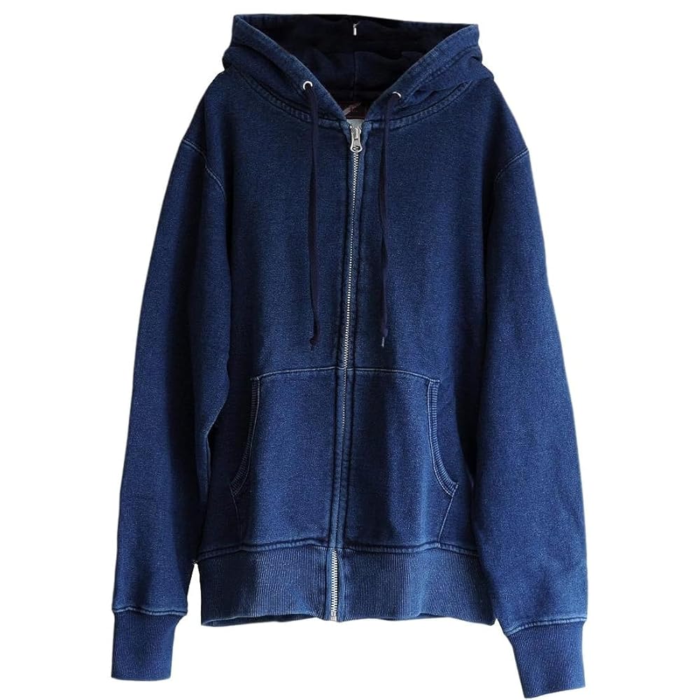 【美品】ヤヌーク ジップパーカー デニム ダメージ加工 インディゴ IND S 美品】ヤヌーク ジップパーカー デニム ダメージ加工 インディゴ