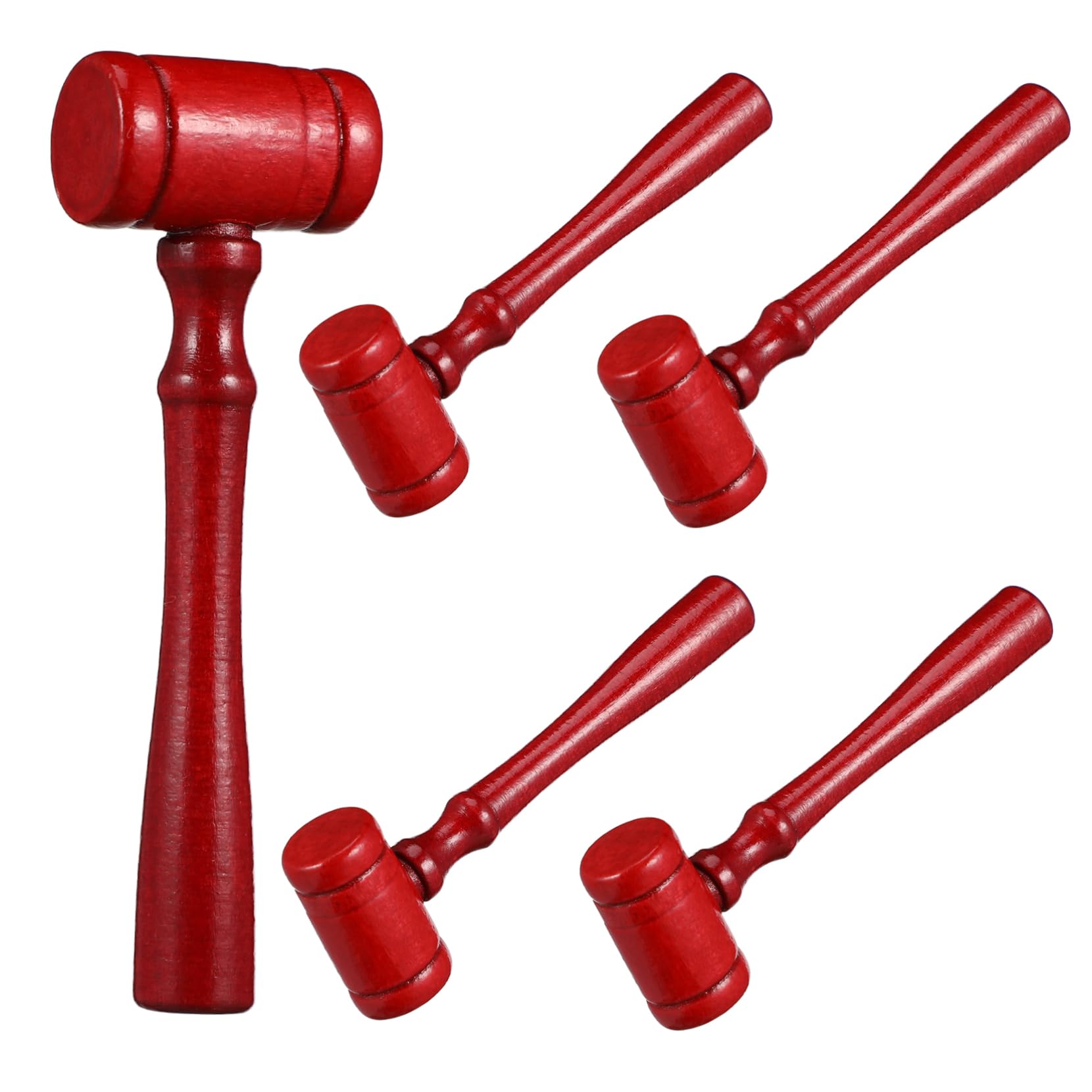 Holz Judge Gavel (Richterhammer) – 4 Stück, Dunkelbraun, Ca. 17 X 6,6 Cm, Für Cosplay, Theater, Auktionen, Partys