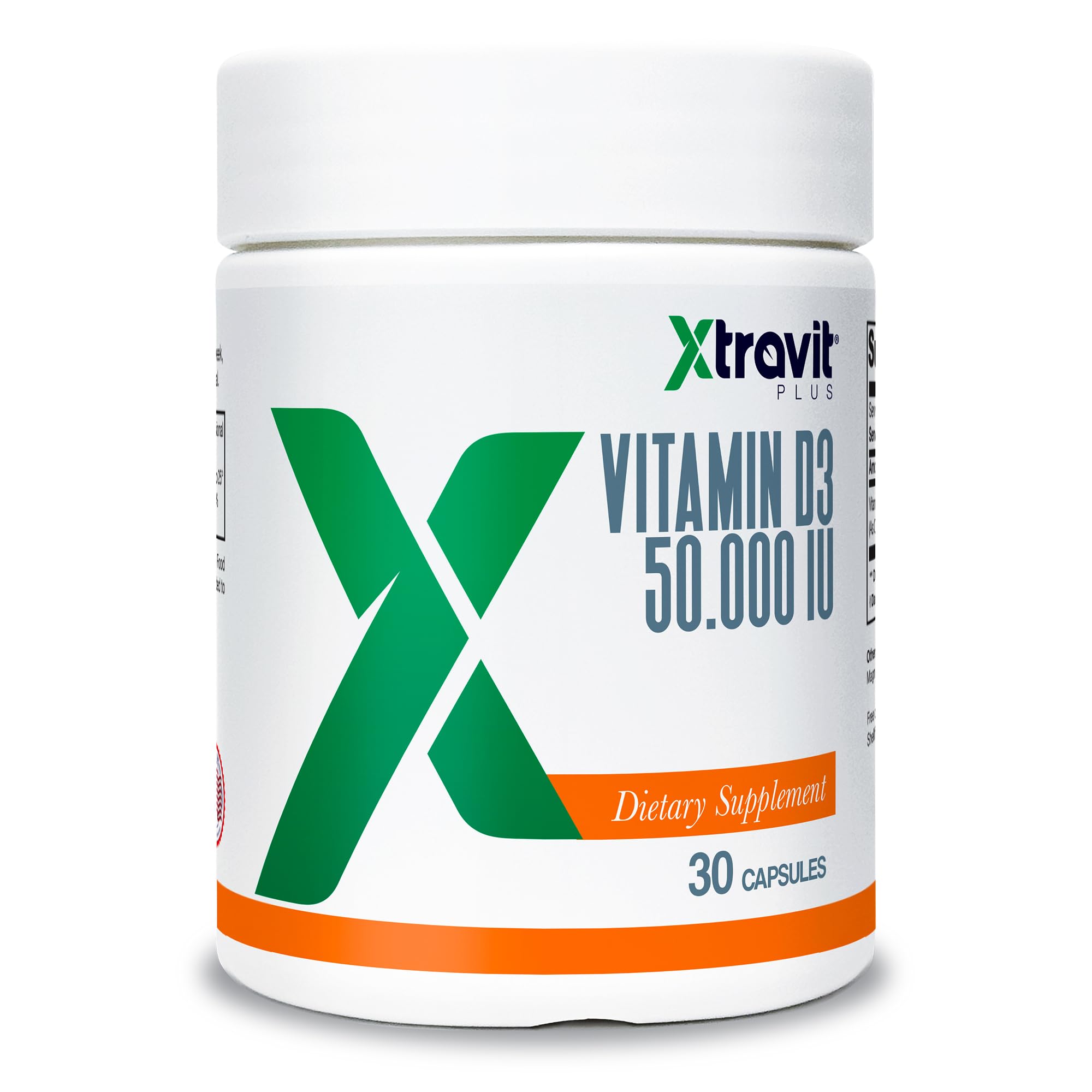 Xtravit Vitamin D Supplement – Natural High Dose Vitamins for Men & Women - May Support Bones, Immunity, & Mood - Non-GMO Supplements - No Gluten,