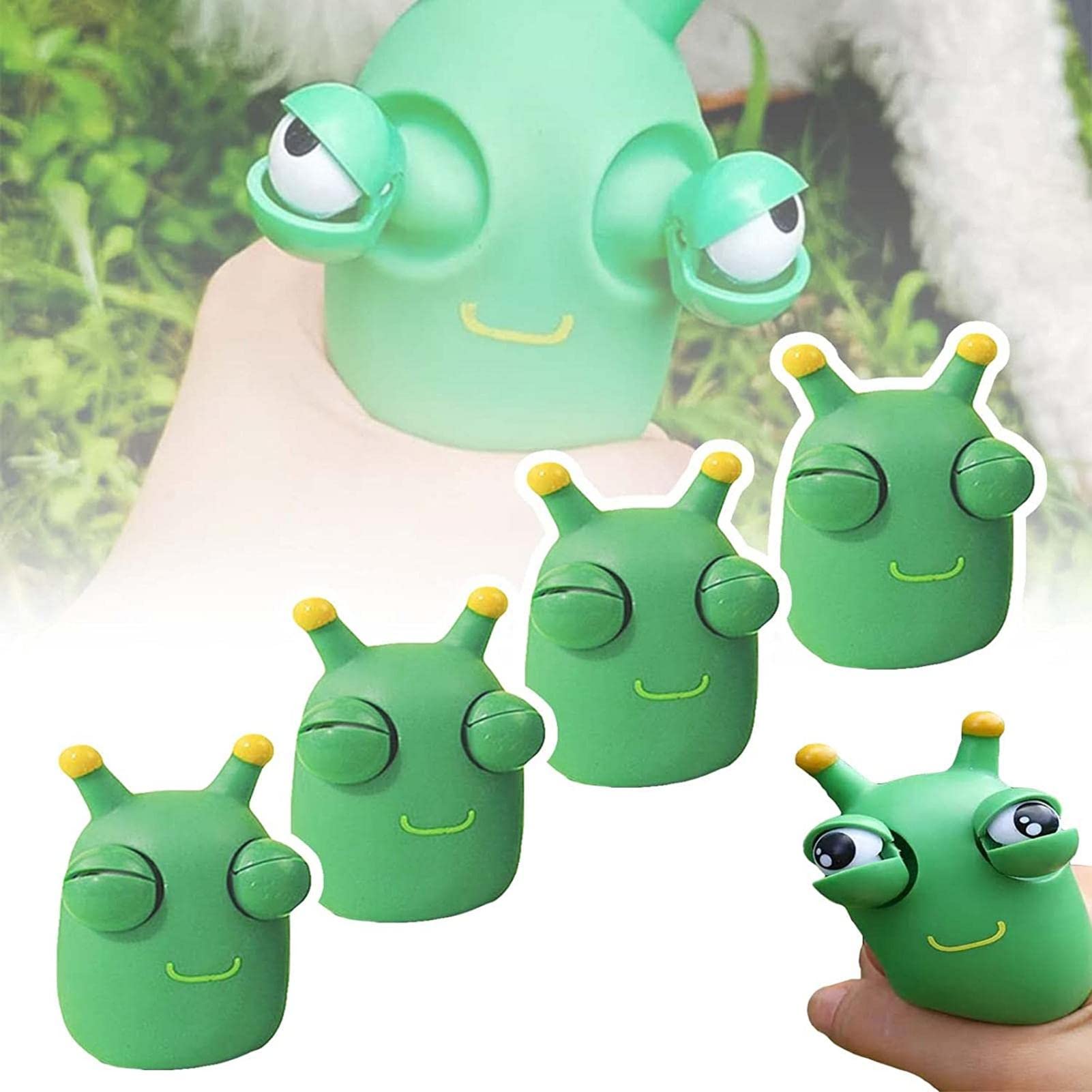 Buy 5Pack Pop Out Eyes Slug Fidget Toy Funny Grass Worm Pinch Toy