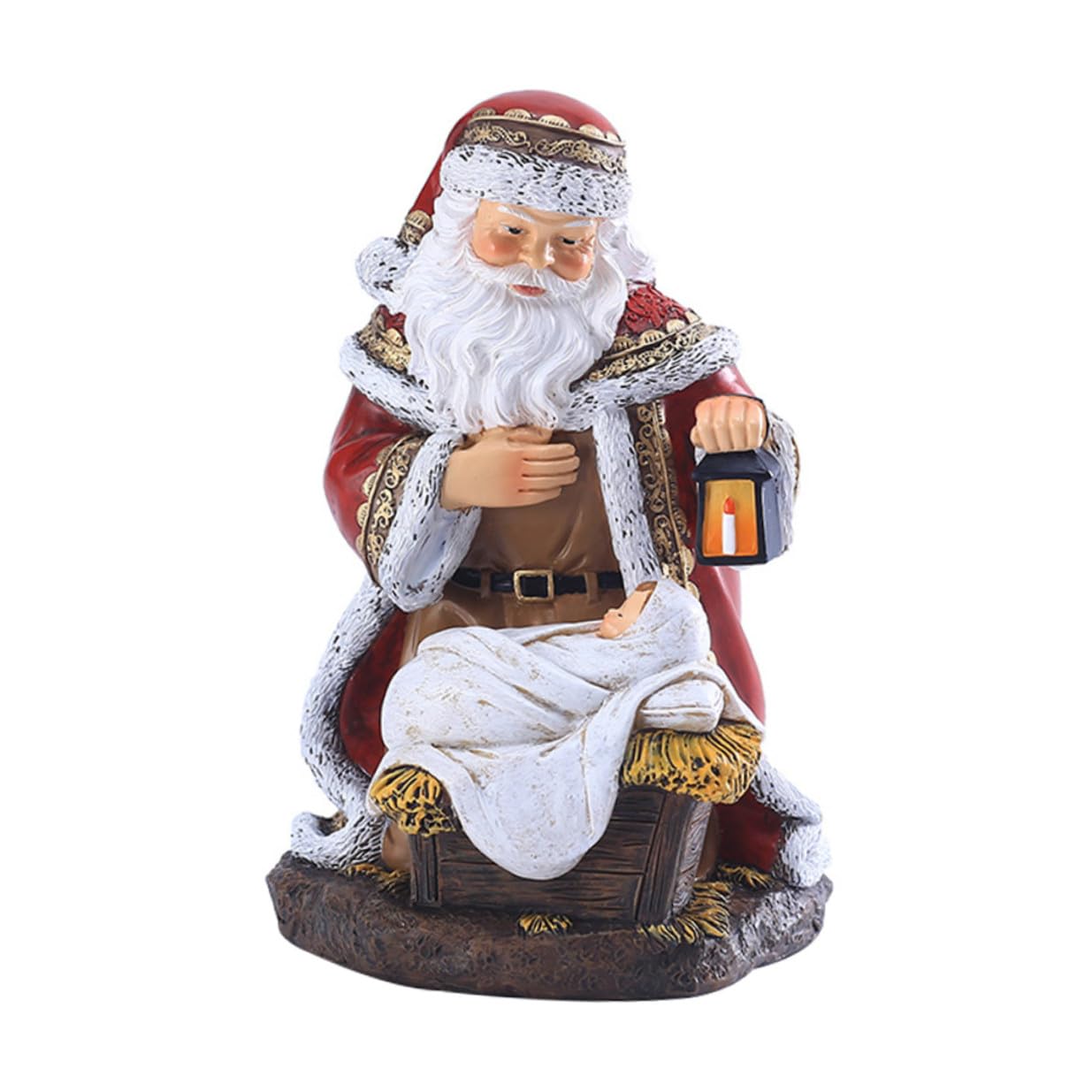 Décoration de Noël Père Noël lumineux pour vitrine de fête chaleureuse