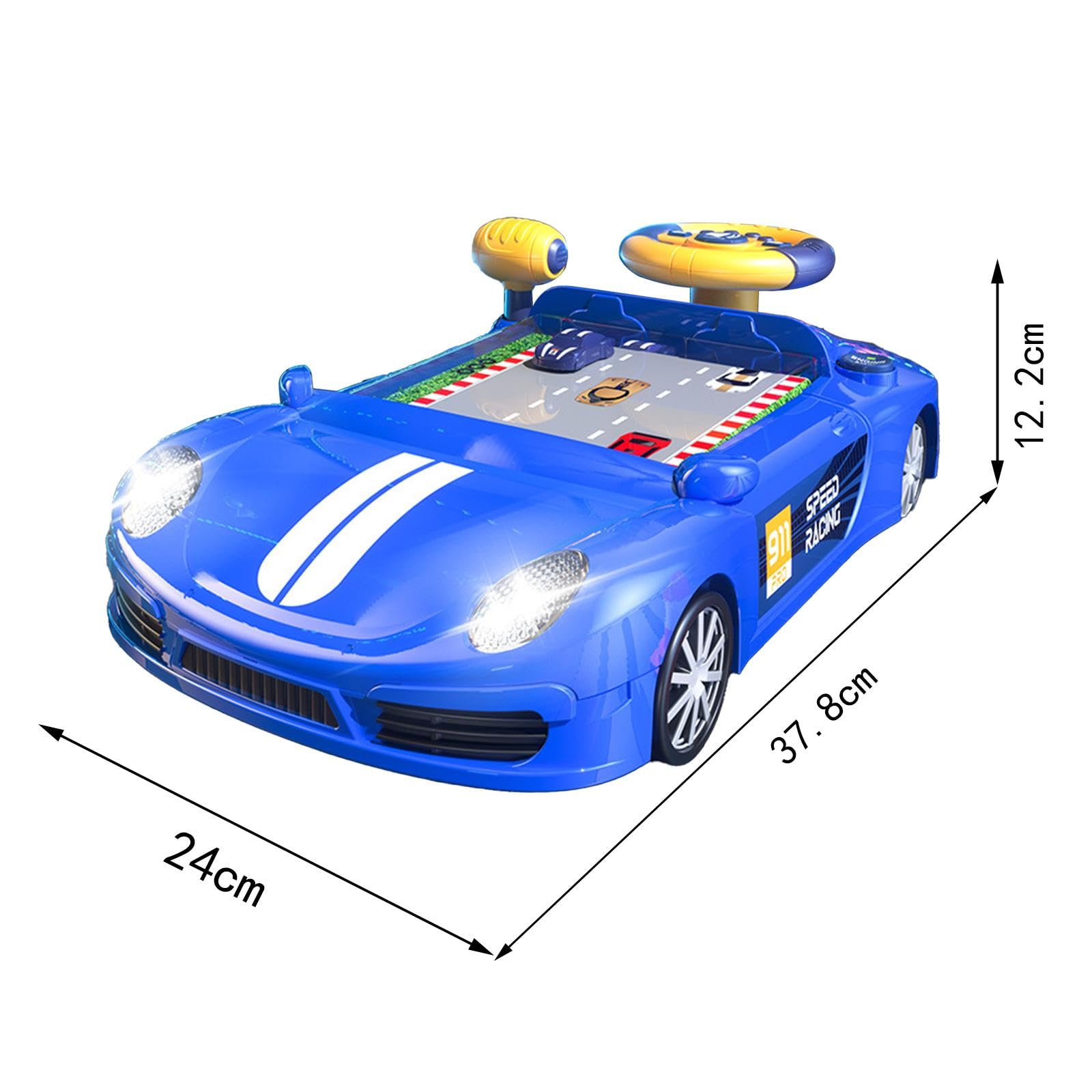Sharplace Volante Elettrico di Simulazione, Giocattolo Portatile per Giochi di Avventura con Simulazione di Guida E Suoni, per Bambini, Ragazzi E Ragazze, Blu