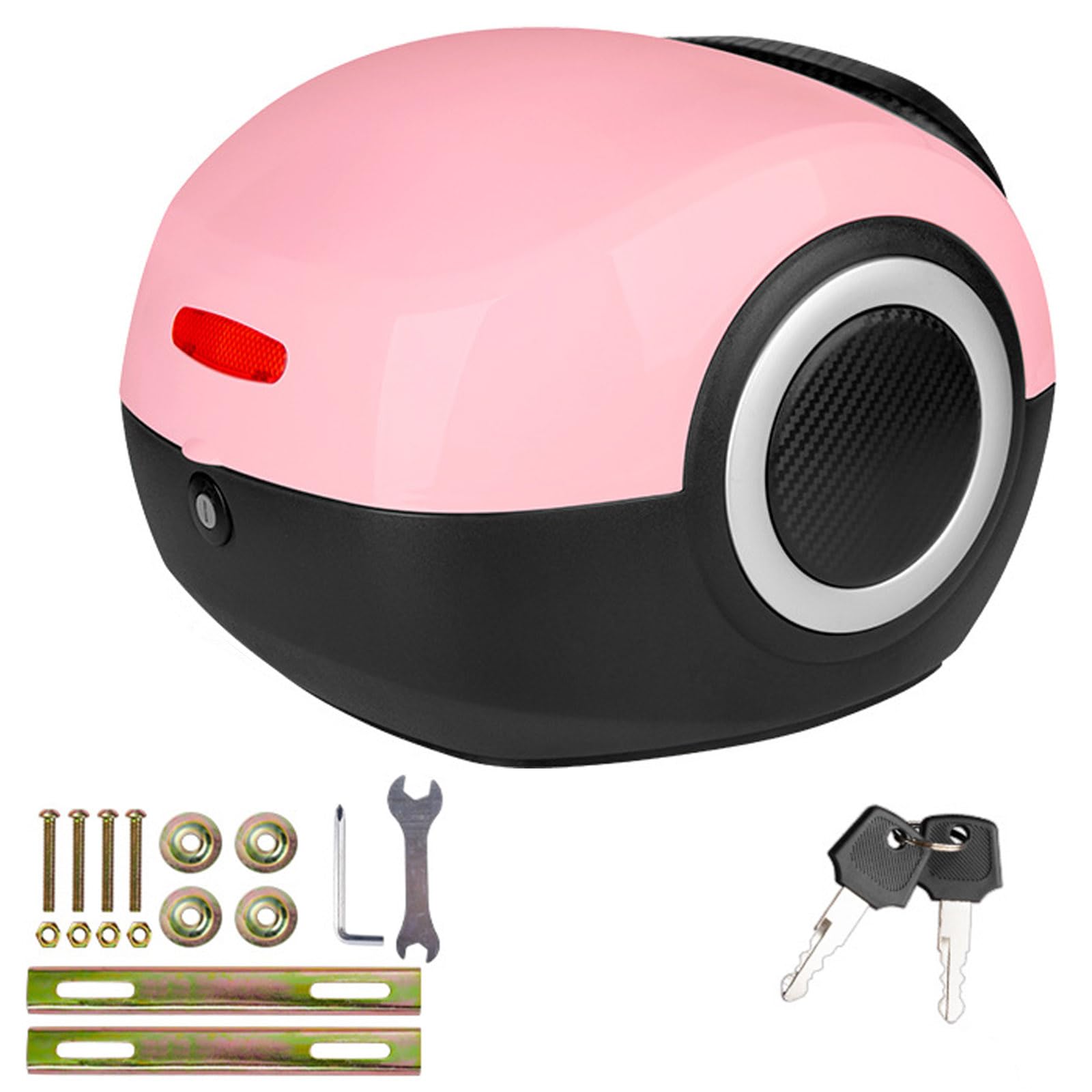 KFGISD, With Backrest and Security Lock Motorcycle Tail Box with Mounting Plate and Accessorie ,Motorcycle Top Box(Pink)