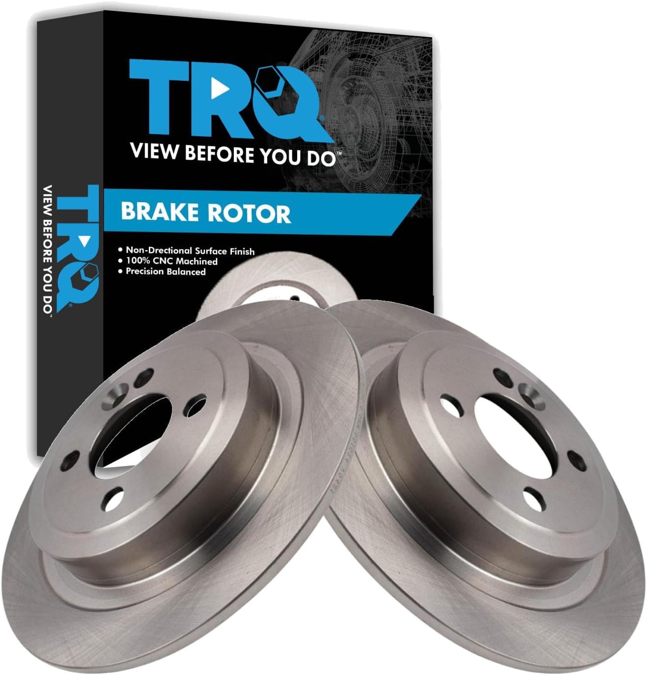 TRQ Rear Brake Rotors Set Compatible with 2007-2015 Mini Cooper