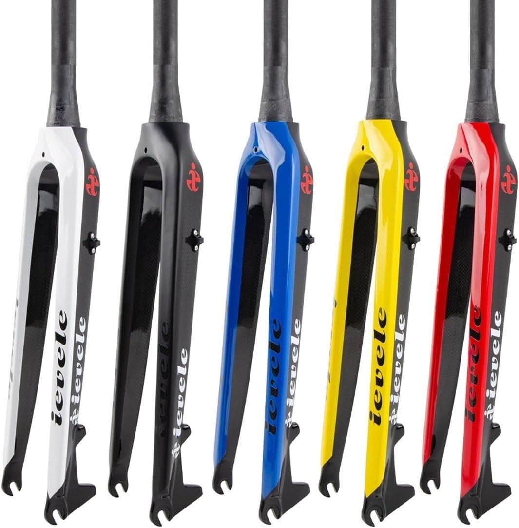 Horquilla Rígida para Bicicleta Montaña 26 27.5 29 Fibra Carbono MTB Horquilla Freno Disco Horquillas Rígidas 1-1/2" Cónicas Sin Rosca Ultraligeras 9Mm QR Horquillas Duras D,29