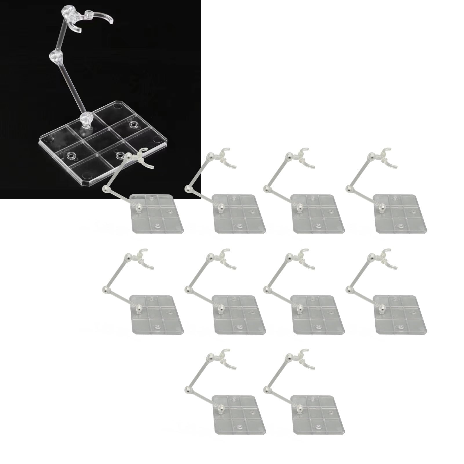 Tbest 10 Juegos de Soporte de Figura de Acción, Soporte de Exhibición de Figura de Anime Acrílico Transparente, Base de Soporte