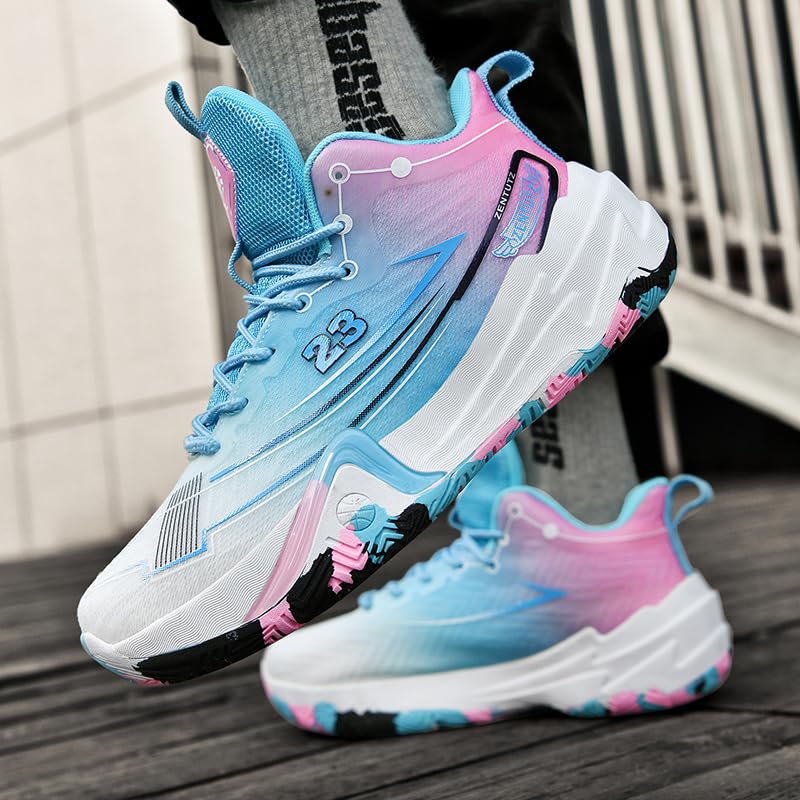 Womens Mens Basketball Shoes Fashion Neutral Sneakers Anti Slip Breathable Comfortable High Top Sports Running Walking Tennis Shoes4