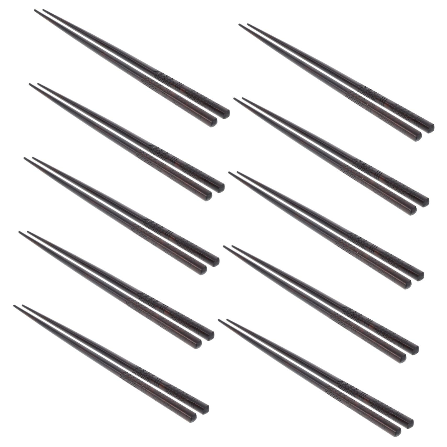 Palillos de madera reutilizables para comer arroz y cenas asiáticas en casa 10 pares