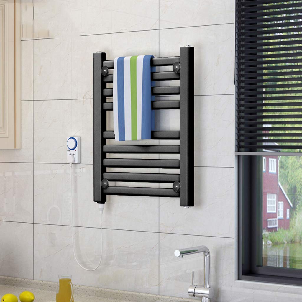 Toallero Calefactable Toallero Calefactable Eléctrico - Radiador de baño doméstico 40x50cm baño Cocina montado en la Pared 200w toallero (Black)