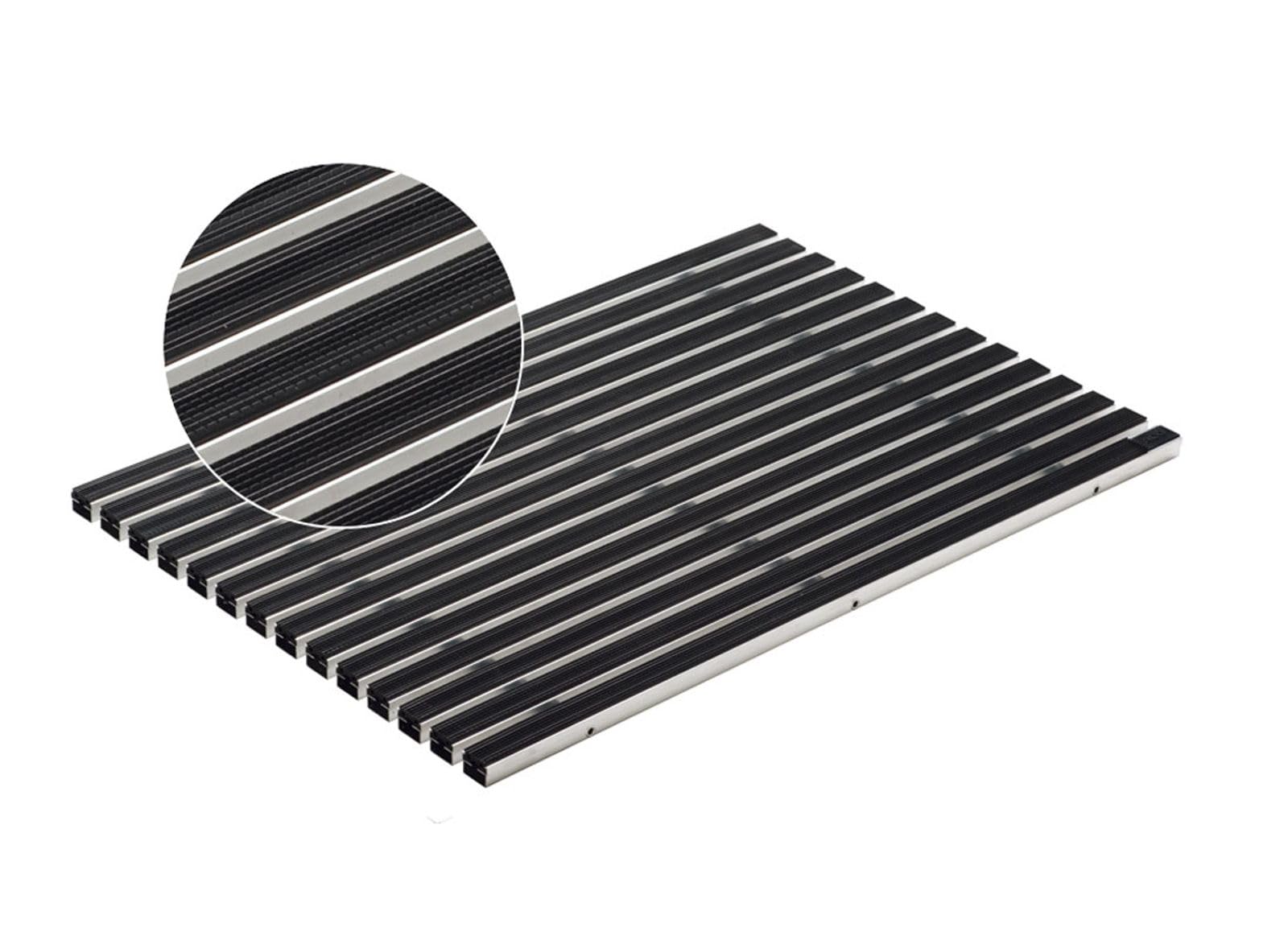 ACO 60x40 Fußmatte Gummi schwarz mit Bodenwanne Vario Light Schuhabtreter Abstreifer Türmatte