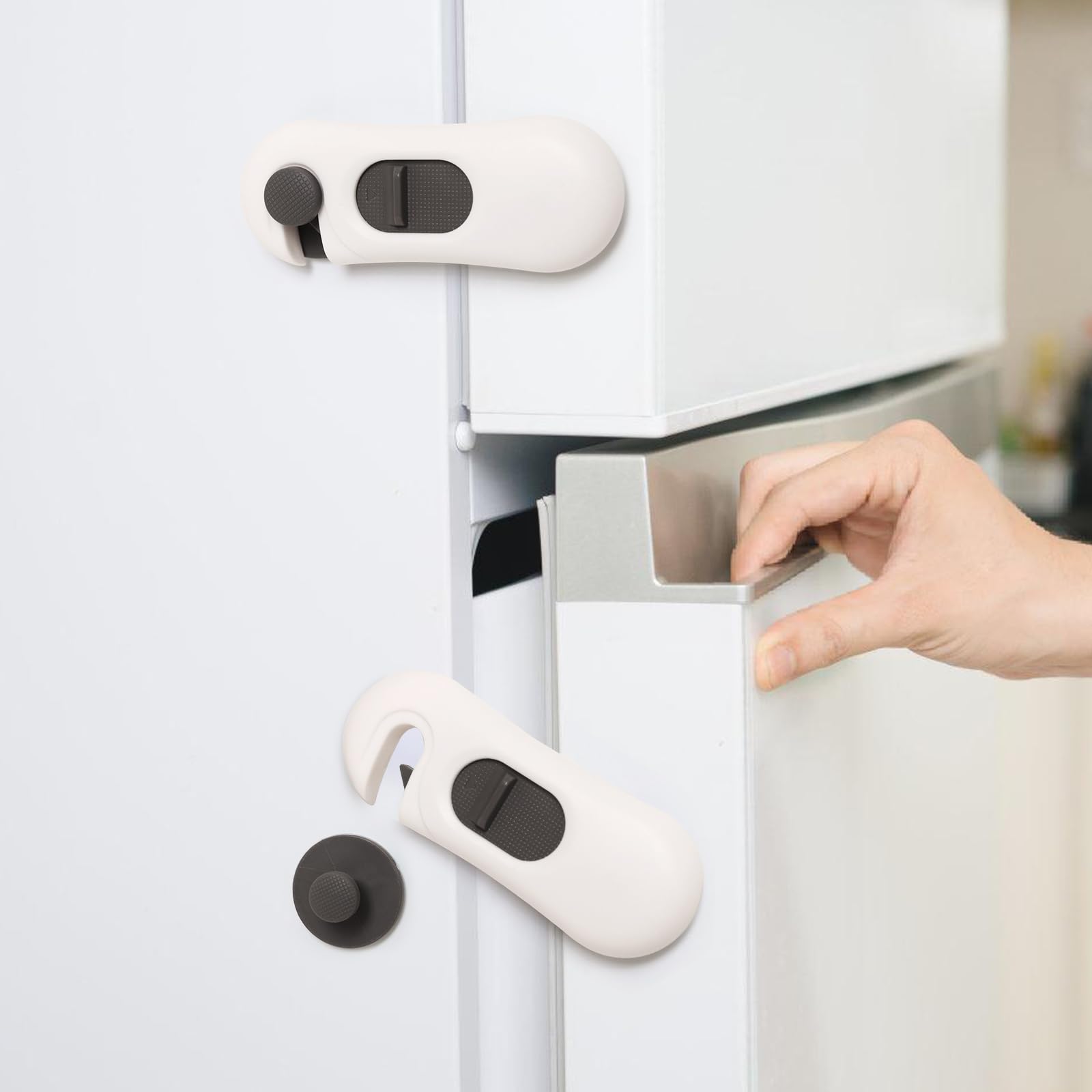 Airydar 5 Pack Fridge Locks, Child Safety Cupboard Locks, No Tools or Drilling Needed