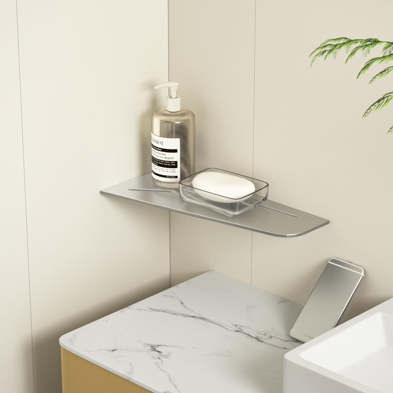 Eck Duschregal SUS304 Edelstahl, Duschablage für geflieste Wände | 3 mm Stärke Eckregal Dusche, Badezimmer-Organizer Eckregal, 305 mm Shampoohalterung für die Dusche, 2 Stücke,Gebürstet