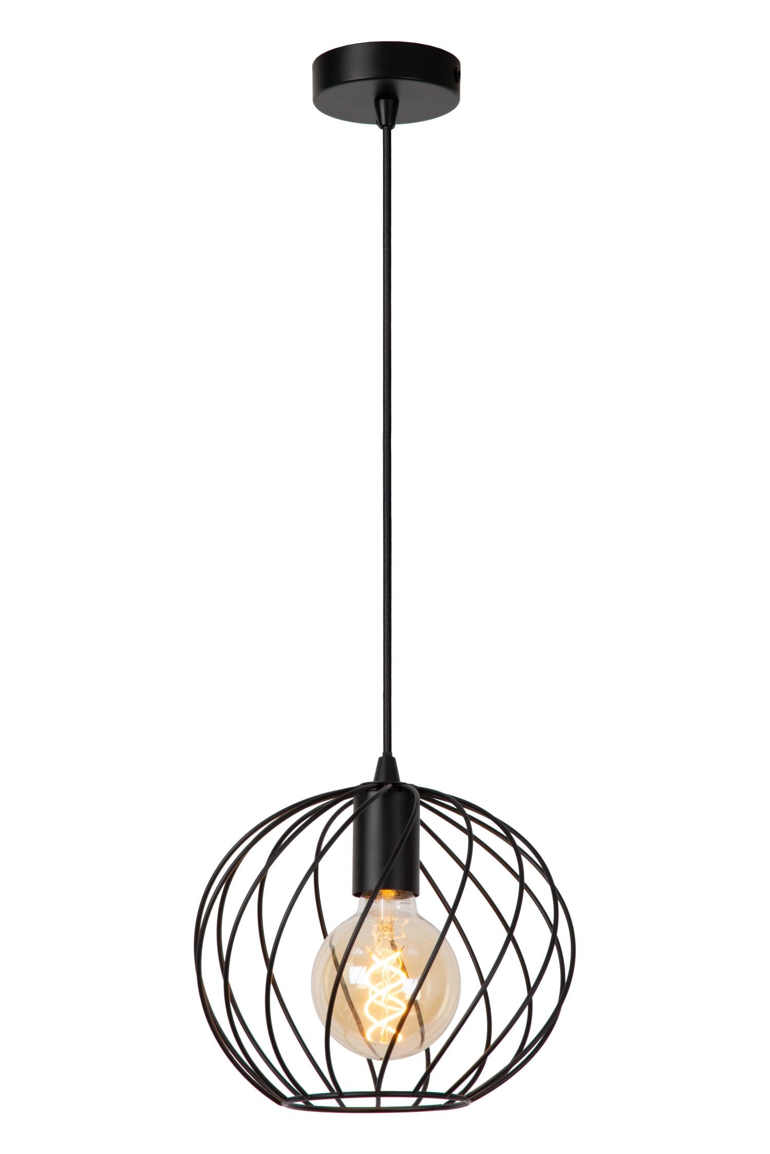 LUCIDE Danza - Pendelleuchten - Ø 25 cm - 1xE27 - Schwarz