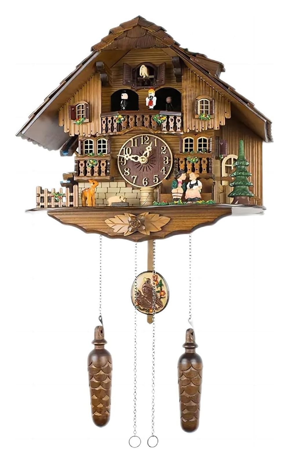 MYUYEE Cuckoo Clock Wall Clock - Elegant Hanging Clock for Living Room, Offi, and Home Decor,A (B)