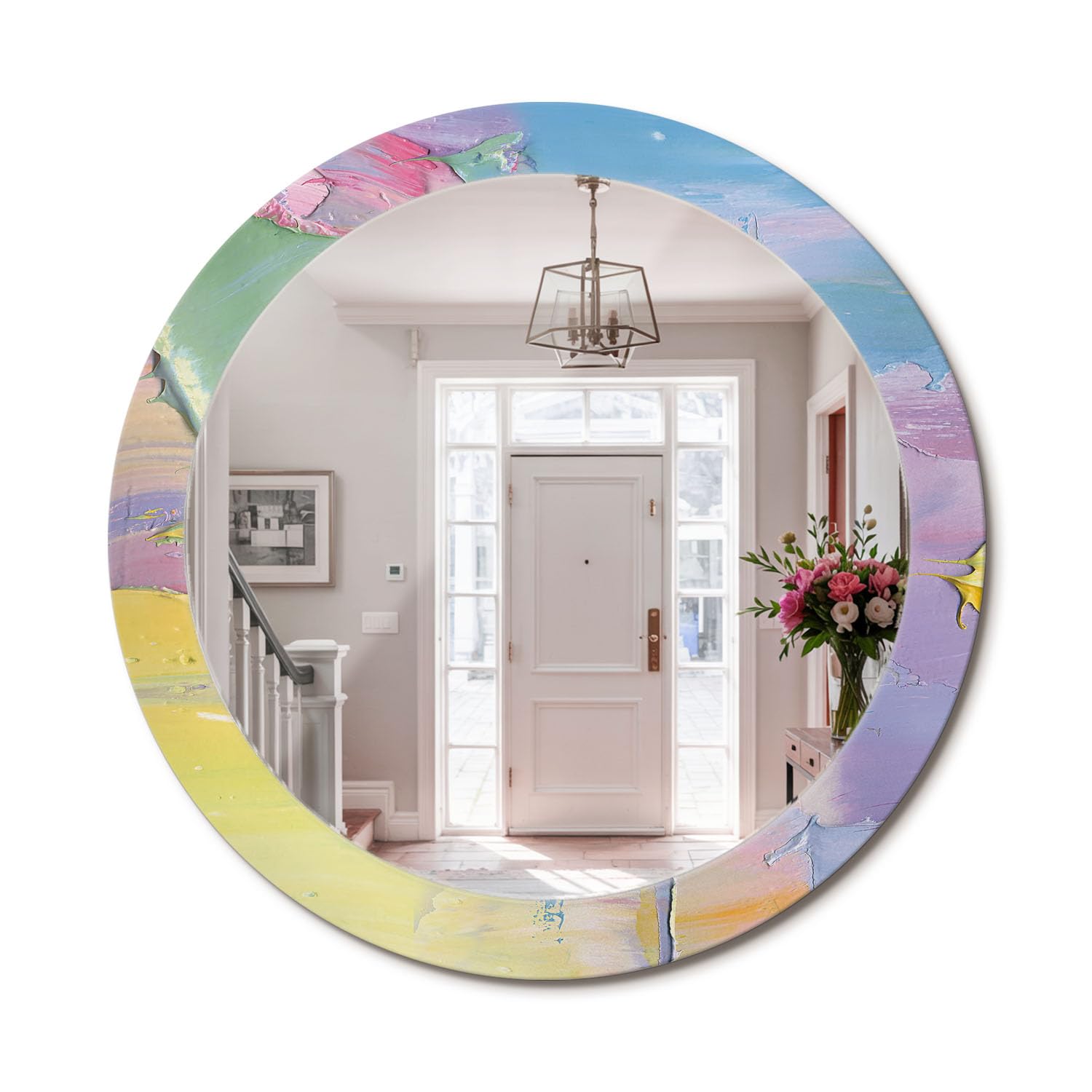 Miroir rond style moderne fi80 grand miroir mural salon
