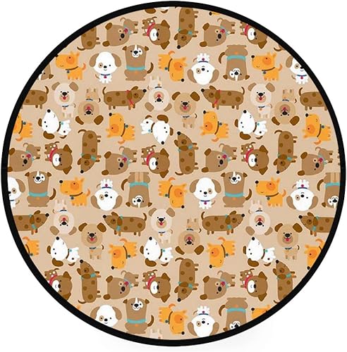 AHAFEI Dog Round mat Non Slip Gym Play Mat Crawling Mat Large Diameter Foldable Soft and Washable Toys Storage Organizer
