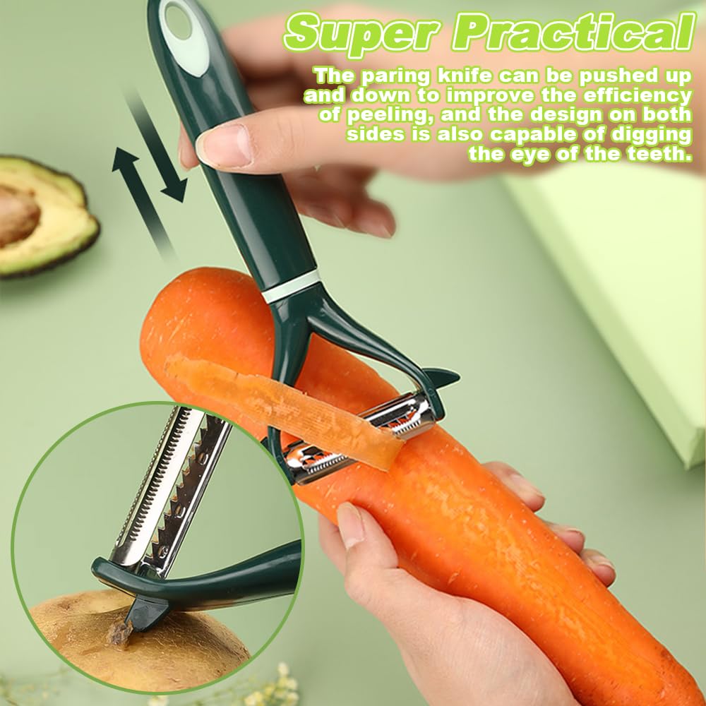 Set Pelapatate Professionale 3 Pezzi - Lama Acciaio Inox, Per Patate, Carote E Verdure, Con Design Ergonomico - Foto 9