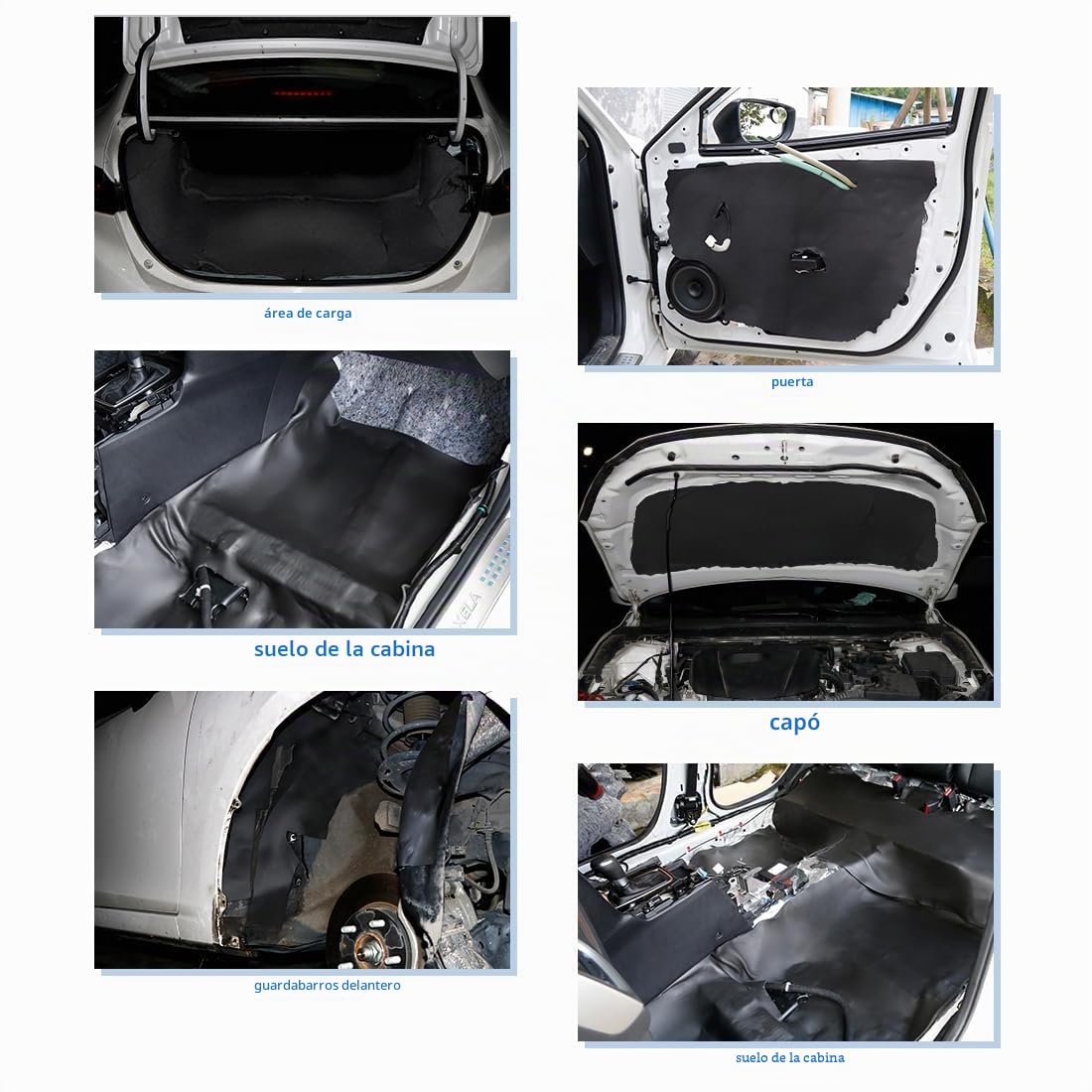 sourcing map 200cmX100cm Aislante Térmico Insonorizante Negro Forro Papel Adhesivo 10mm De Espesor Espuma Aislante Acústico Insonorización Coche