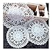 Jilibaba Koronkowe podkładki stołowe podstawki serwetki okrągłe kwiaty szydełkowane haft obrus do samodzielnego wykonania ślub zastawa stołowa poduszka dekoracja 40 cm - 1 szt. / #1