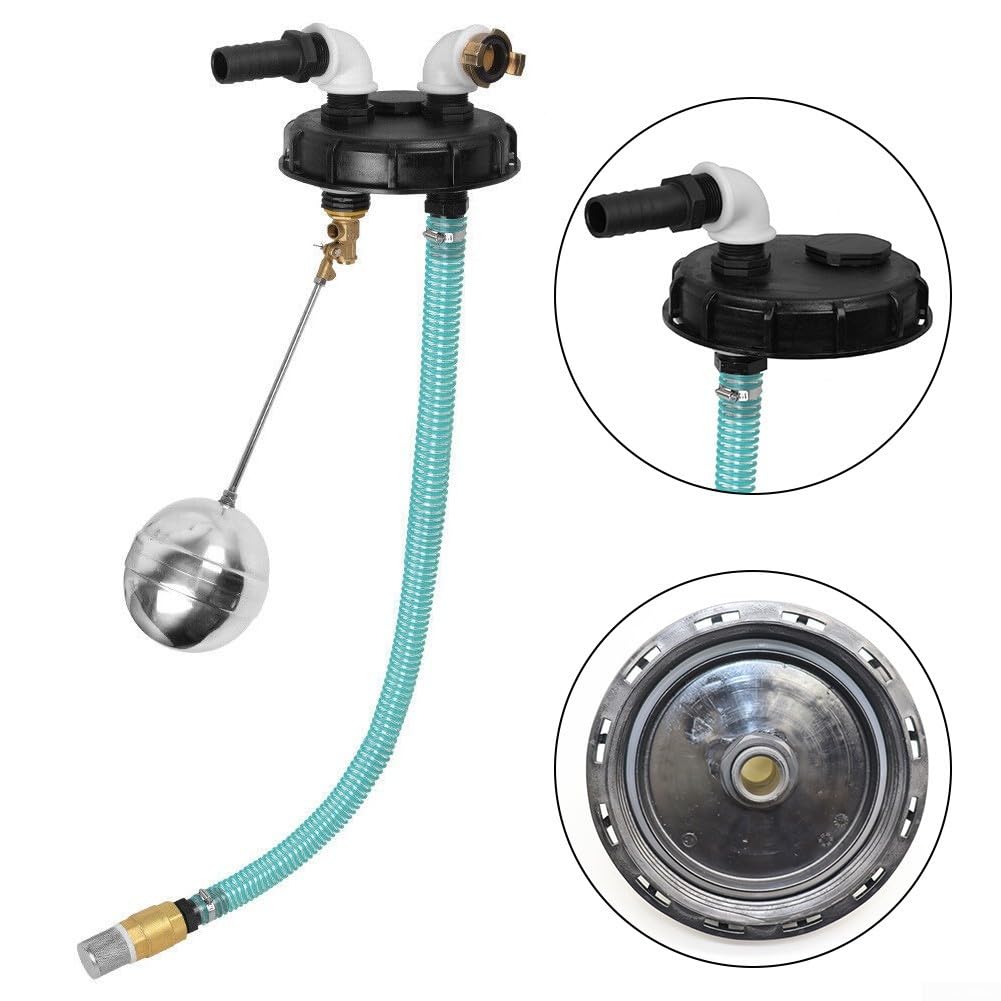 Tapa DN150 IBC con conexión de bomba y protección contra desbordamiento, tapa de plástico resistente para tanques de recolección de agua de lluvia, riego de jardín y almacenamiento de agua al