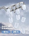 HOMEZAY Ice Maker Countertop, 9 Cubes Ready in 6 Mins, 26 lbs per Day, Ice Machine with 2 Ice Sizes and Self-Cleaning, Portable Ice Maker with Handle for Home, Kitchen, Camping, RV, Office, Black