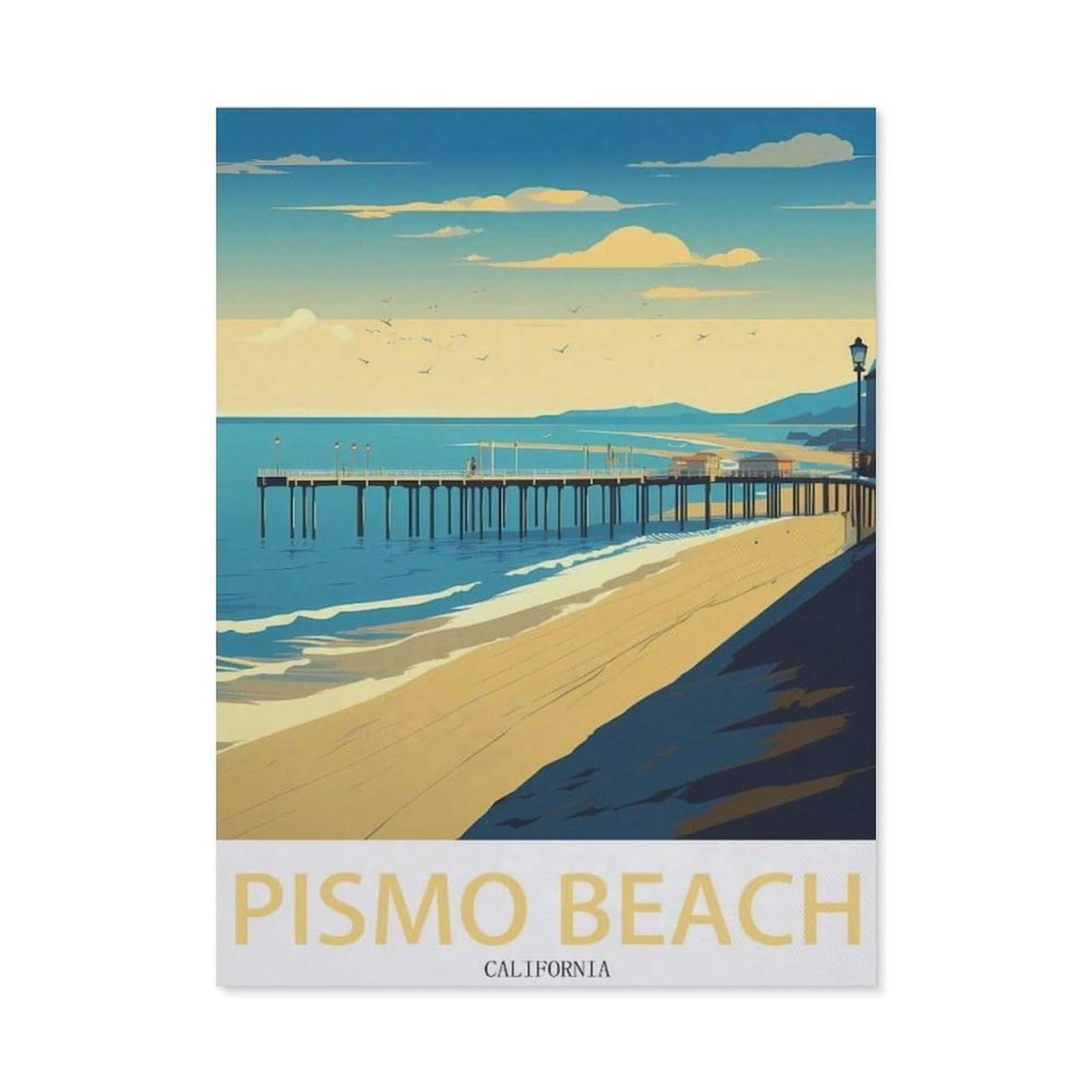 BEAYODKP 5D DIY Diamond Painting，Pismo Beach California ， Wave（50 x 60 cm）