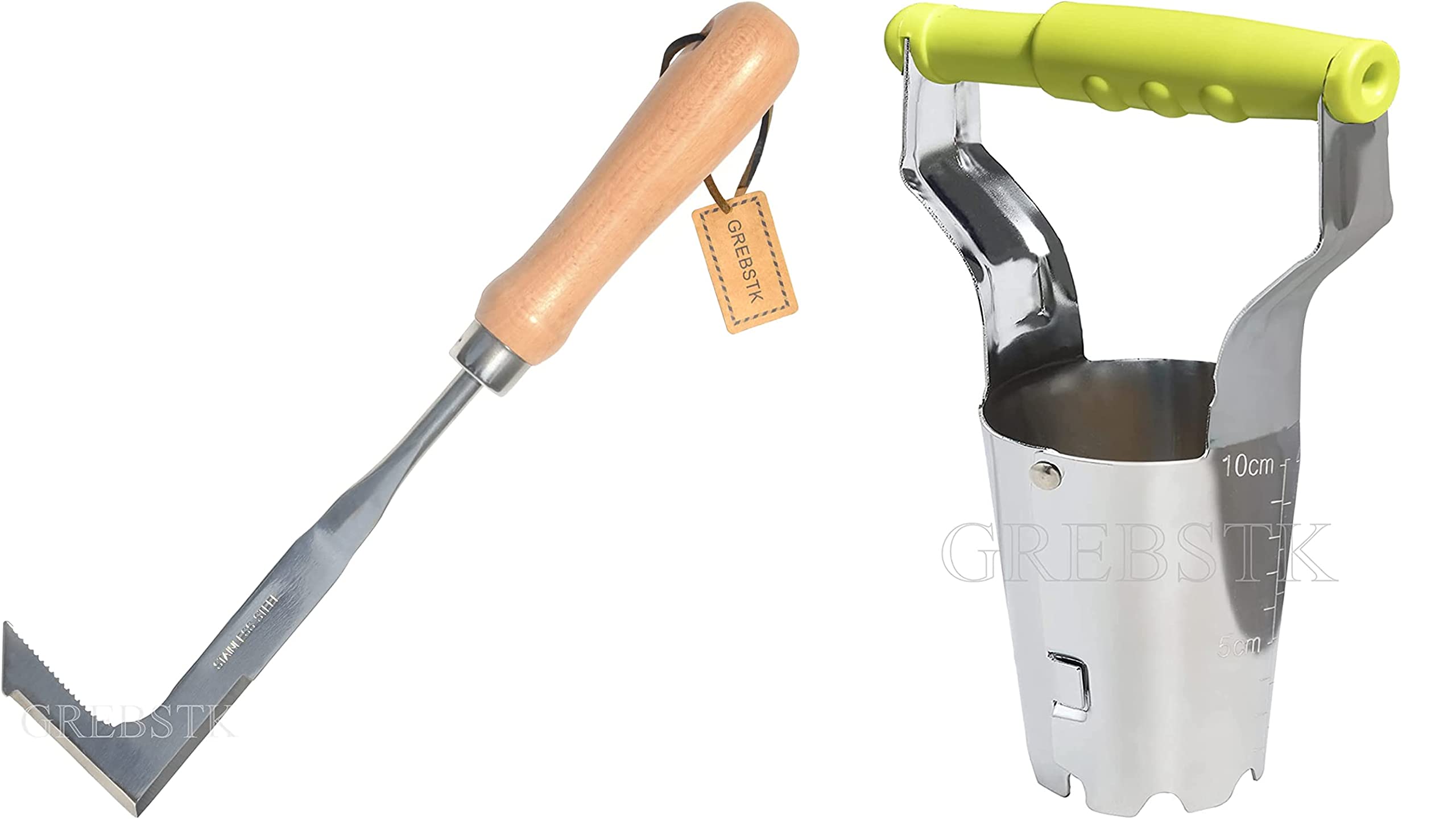 GREBSTK Crack Weeder and Stainless Steel Gardening Bulb Transplanter Tool