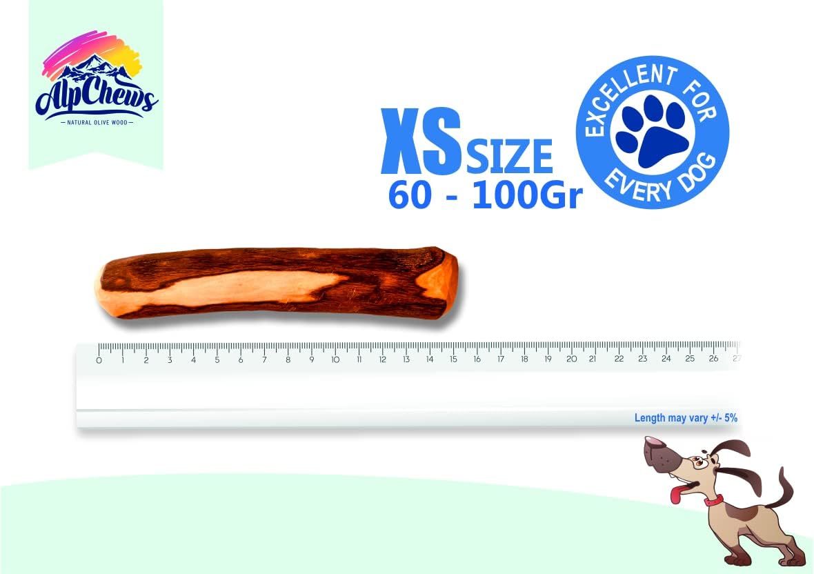 Alp Chews Olive Wood Dog Chew Extra Small Pack of 2 Olive Branch for Dogs BigaMart